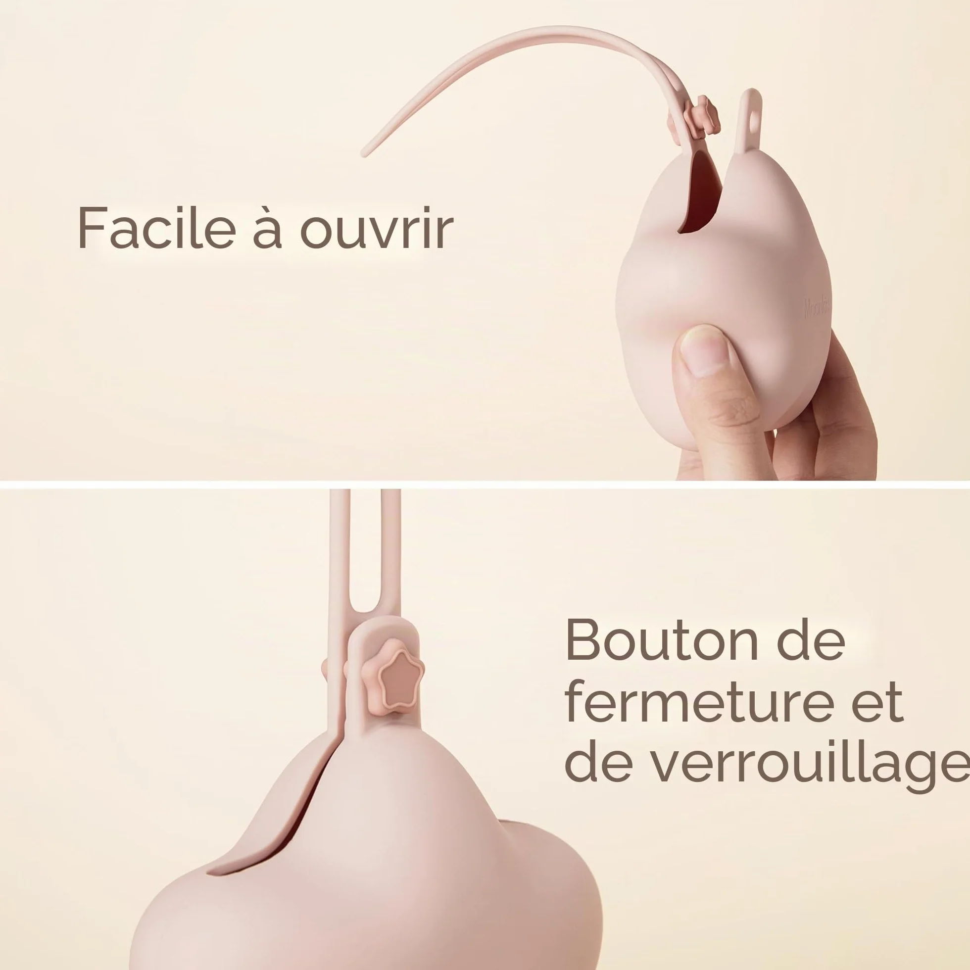 Moonkie Boîte à Tétine Bébé 2 PCS Silicone Imperméable Étui Portable sans BPA Blush Lilas Doux