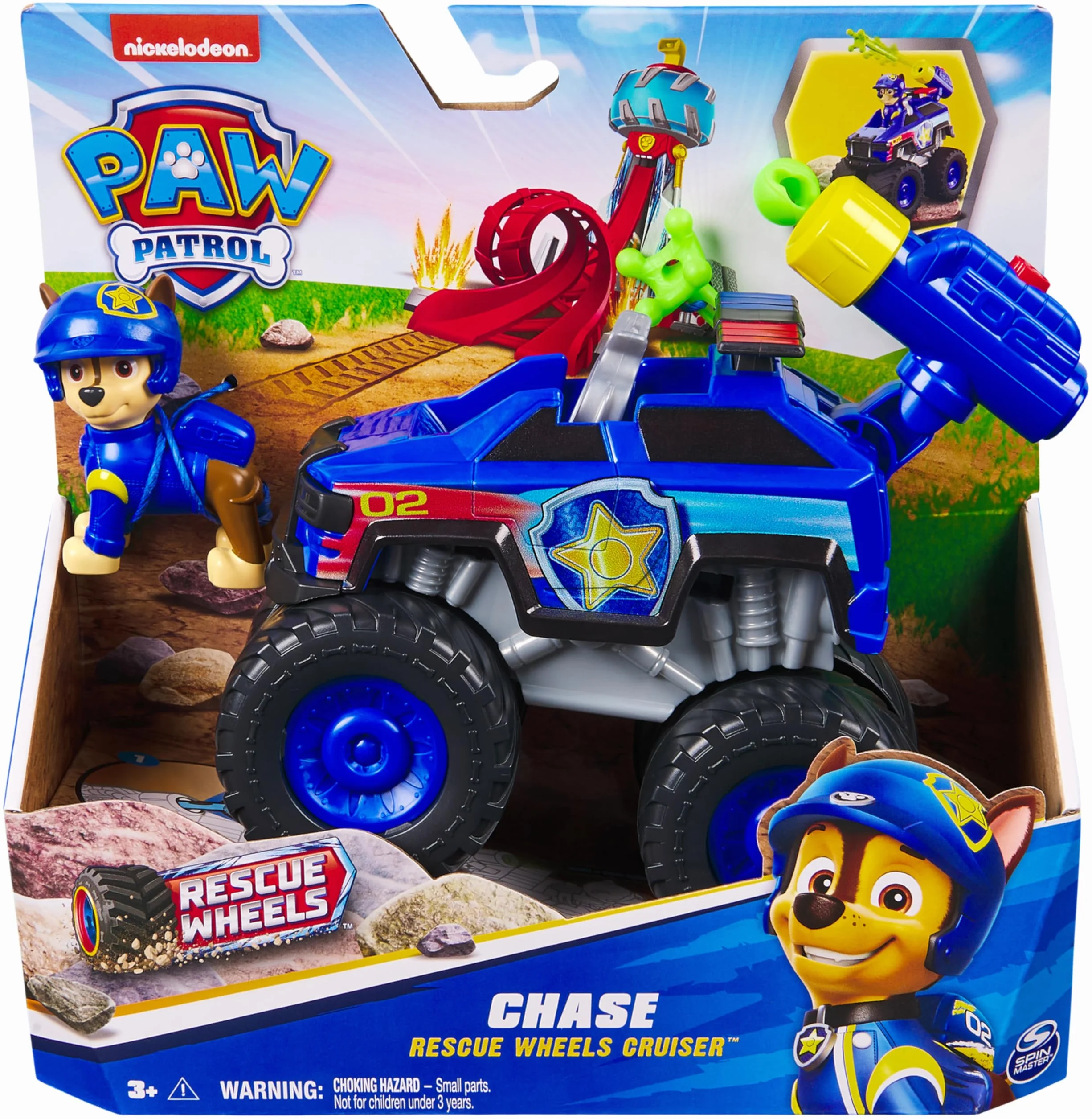 Paw Patrol Pat Patrouille Chase Rescue Wheels Véhicule Figurine Voiture À Collectionner 2 Projectiles Tout-Terrain Jouet Enfant 3 Ans+