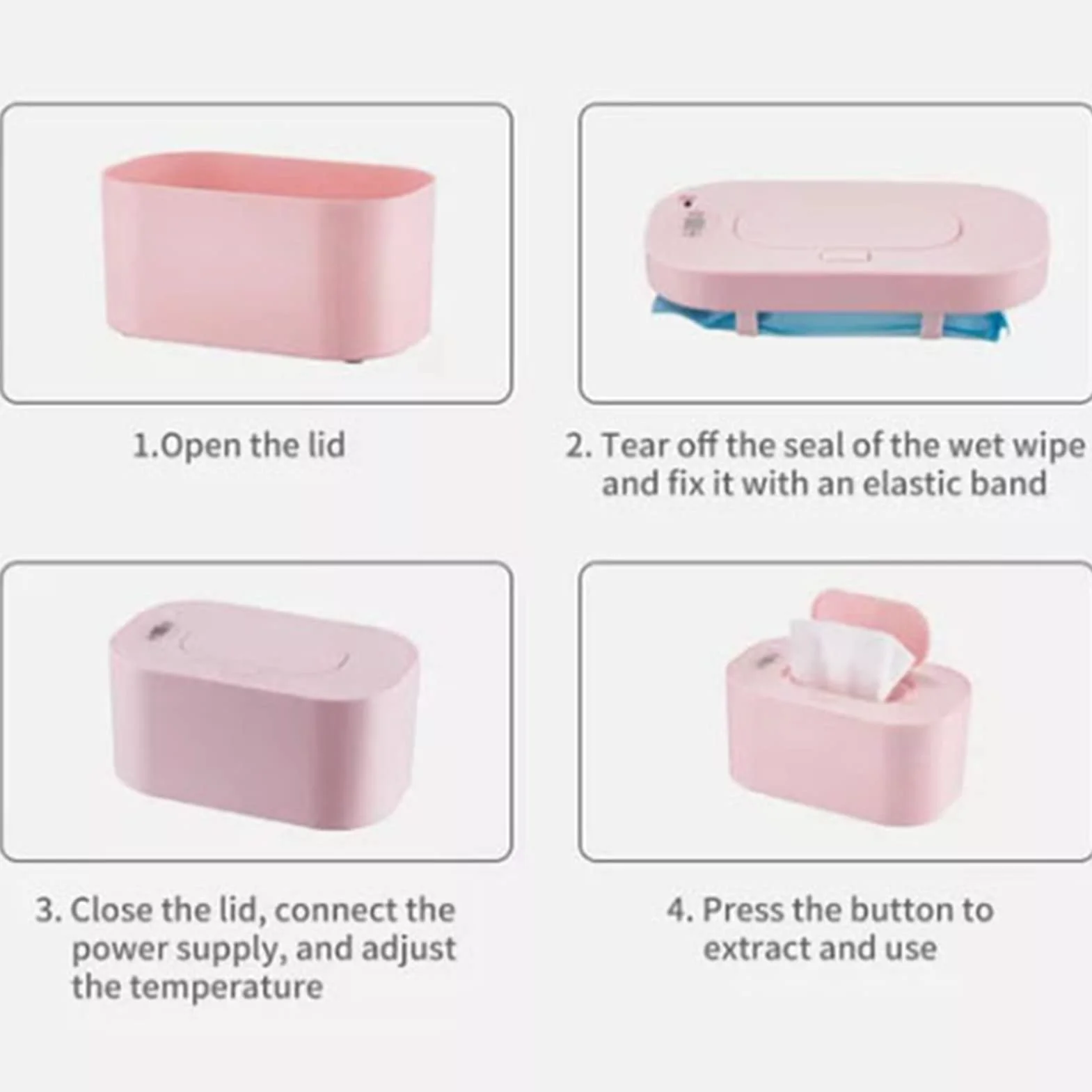 Réchauffeur de Lingettes pour bébé Portable PP Intelligent Température Réglable sans Fil Chargement Voiture