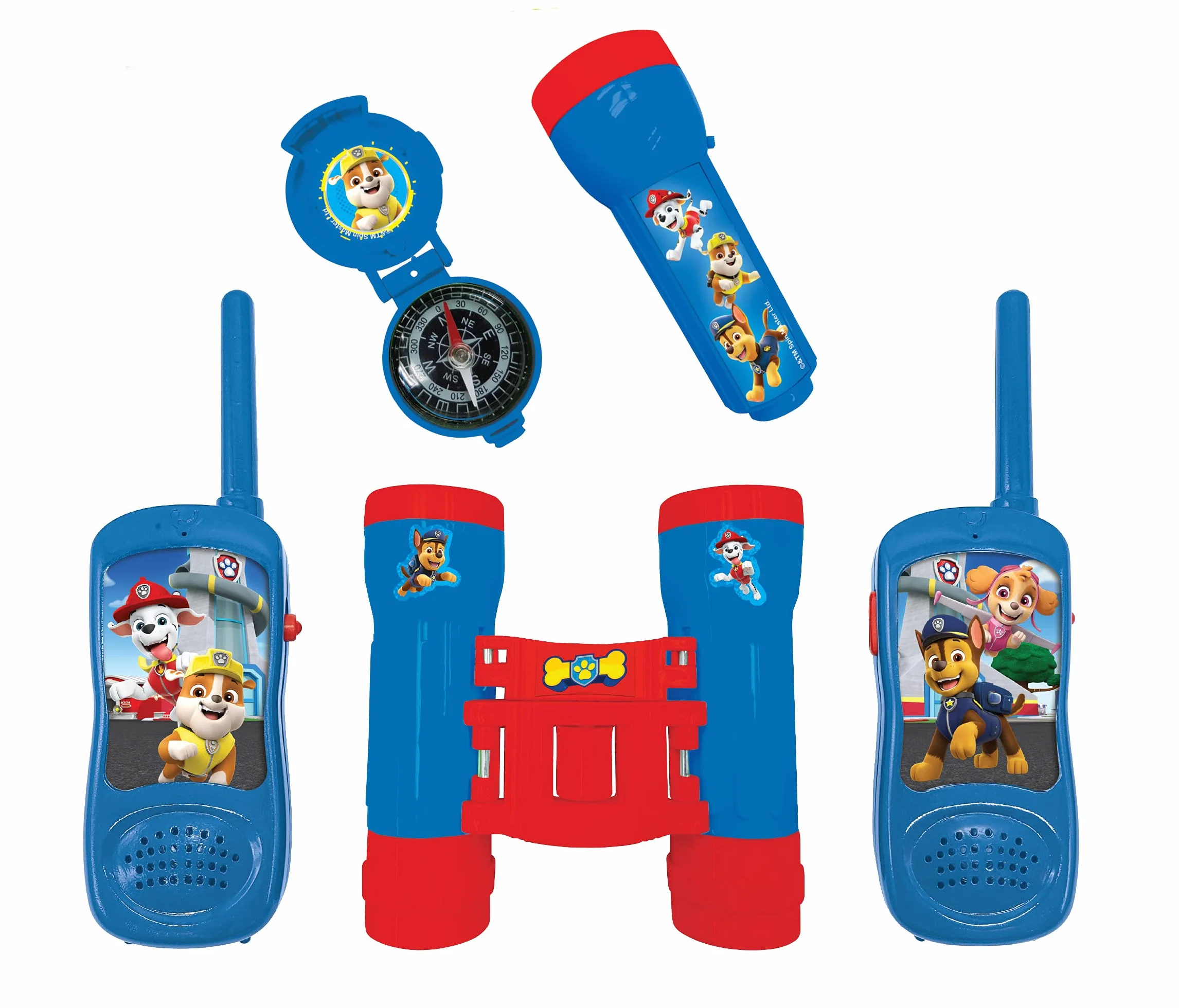 Lexibook La Pat' Patrouille Set d'aventurier Talkies-Walkies 120m Jumelles Lampe-Torche Boussole Bleu/Rouge RPTW12PA