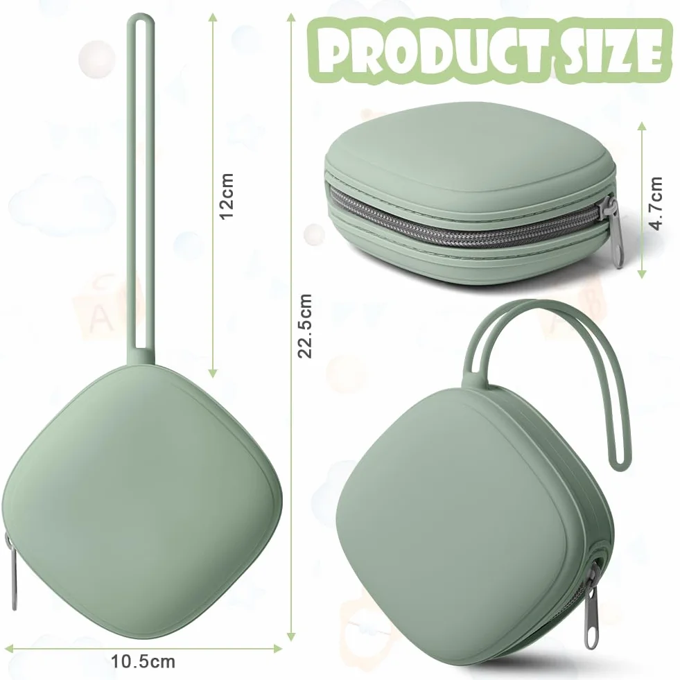 Boite a Sucette Bebe en Silicone Impermeable Sans BPA pour Voyage (Vert)