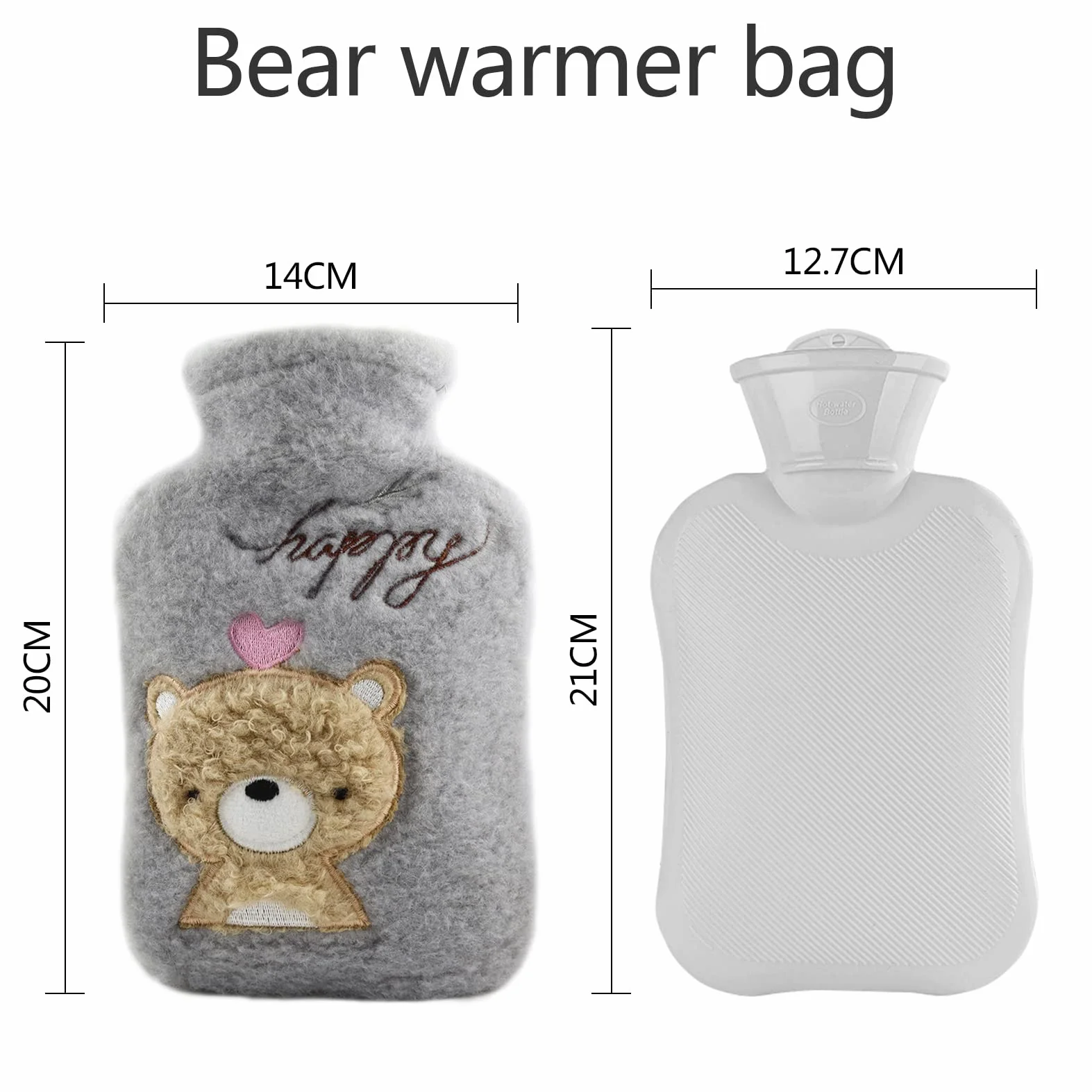 Bouillotte Enfant Peluche Amovible Lavable Eau Chaude Petit Ours
