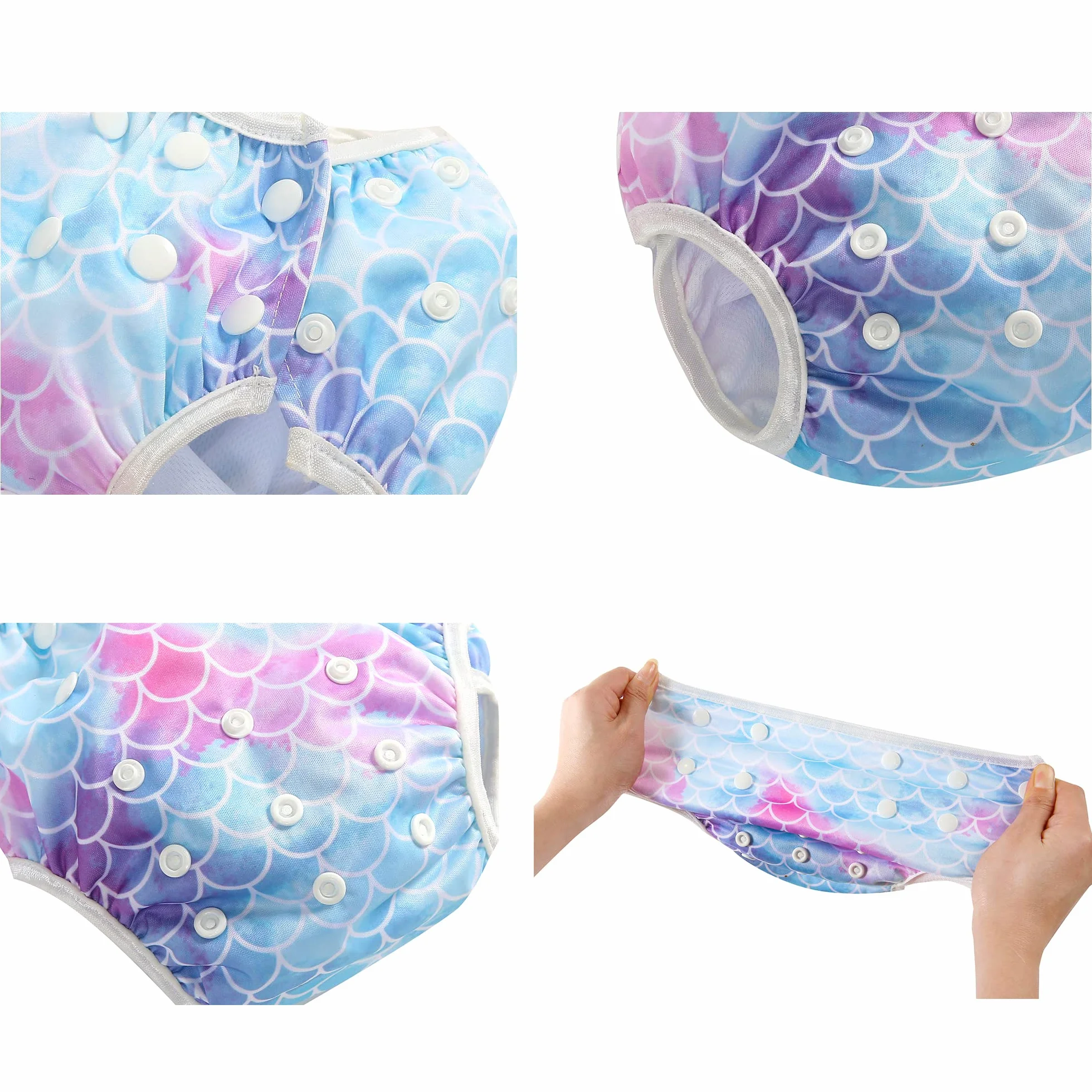 Couches de Bain Réutilisables Bébé Fille Réglable Imperméables Taille Unique 0-3 Ans