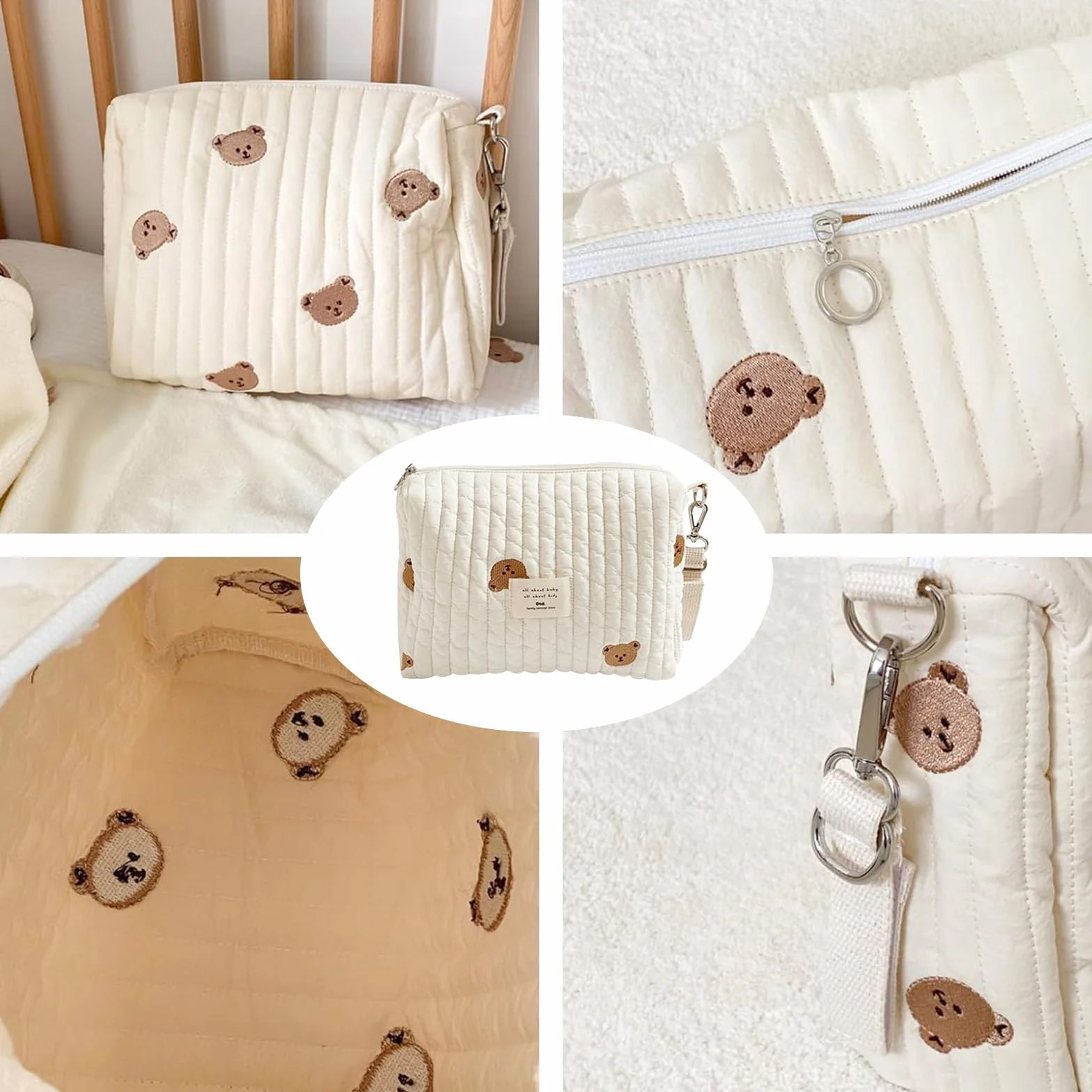 Sac à Langer Bébé Universel 25x17x10cm Organisateur Maman Fermeture à Glissière Voyage