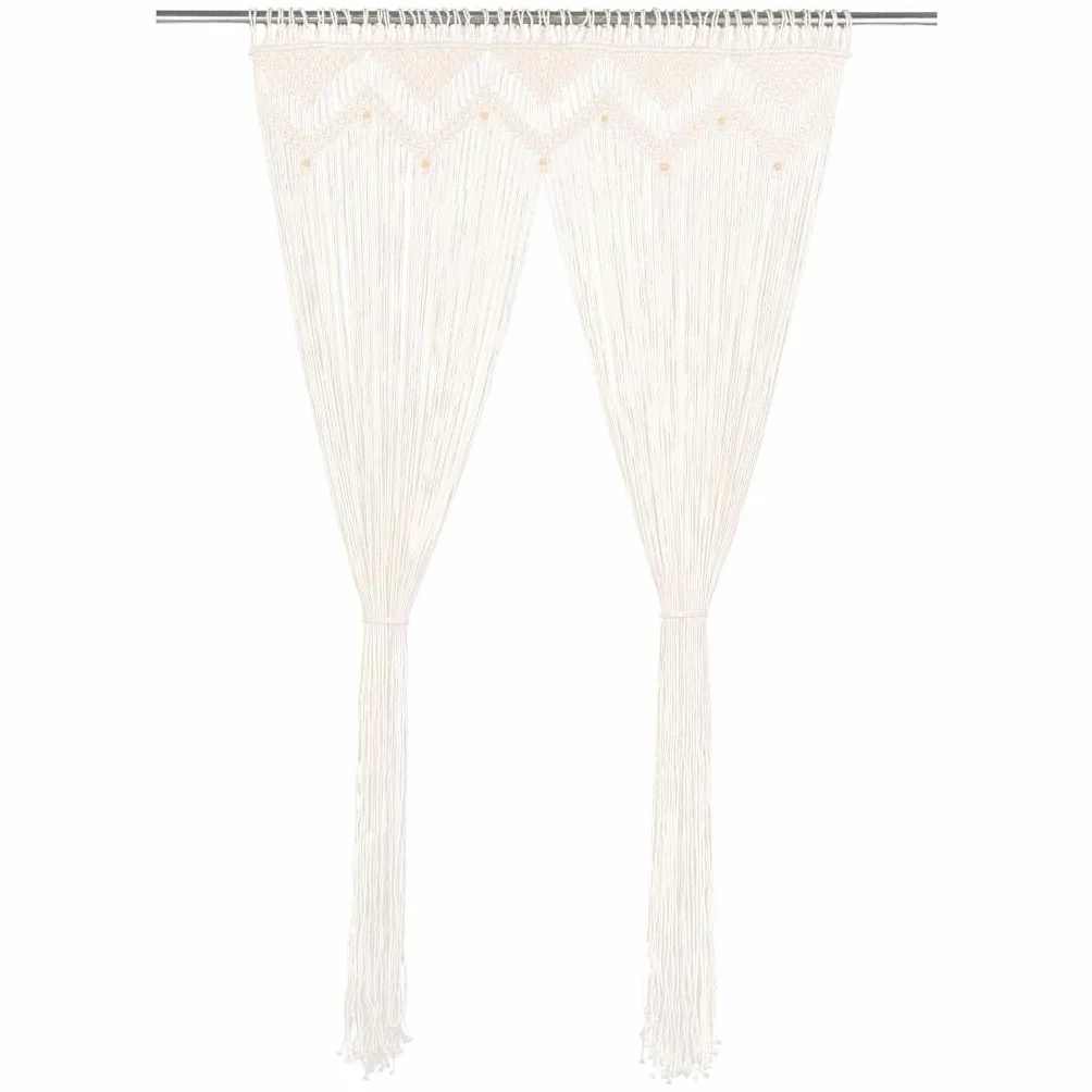 Rideau de Fenêtre Macramé Coton 140x240 cm vidaXL Séparateur de Pièce Salon