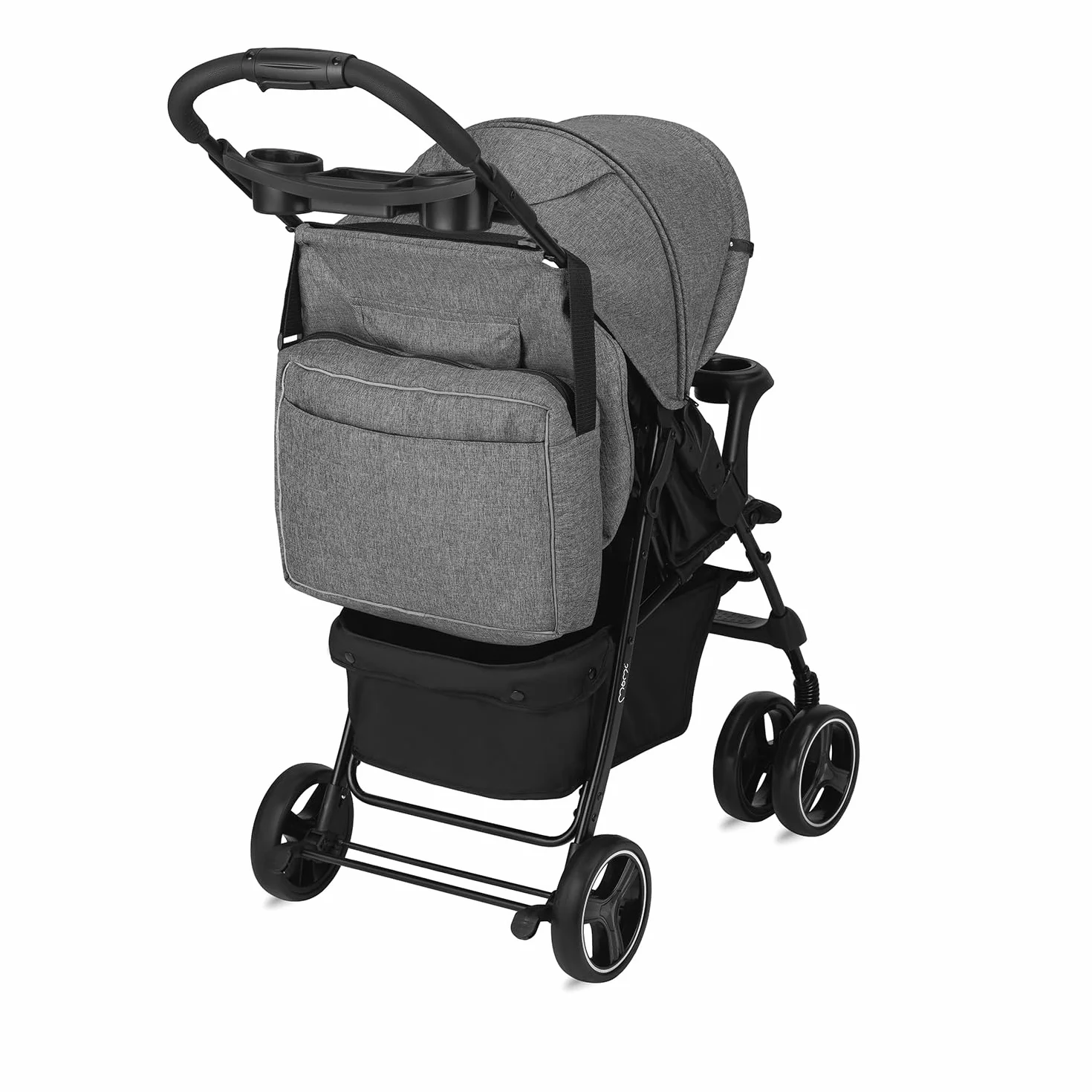 Poussette MoMi ISLA 6 mois 15 kg harnais 5 points panier couvre-pieds porte-gobelet plateau goûter sac couches