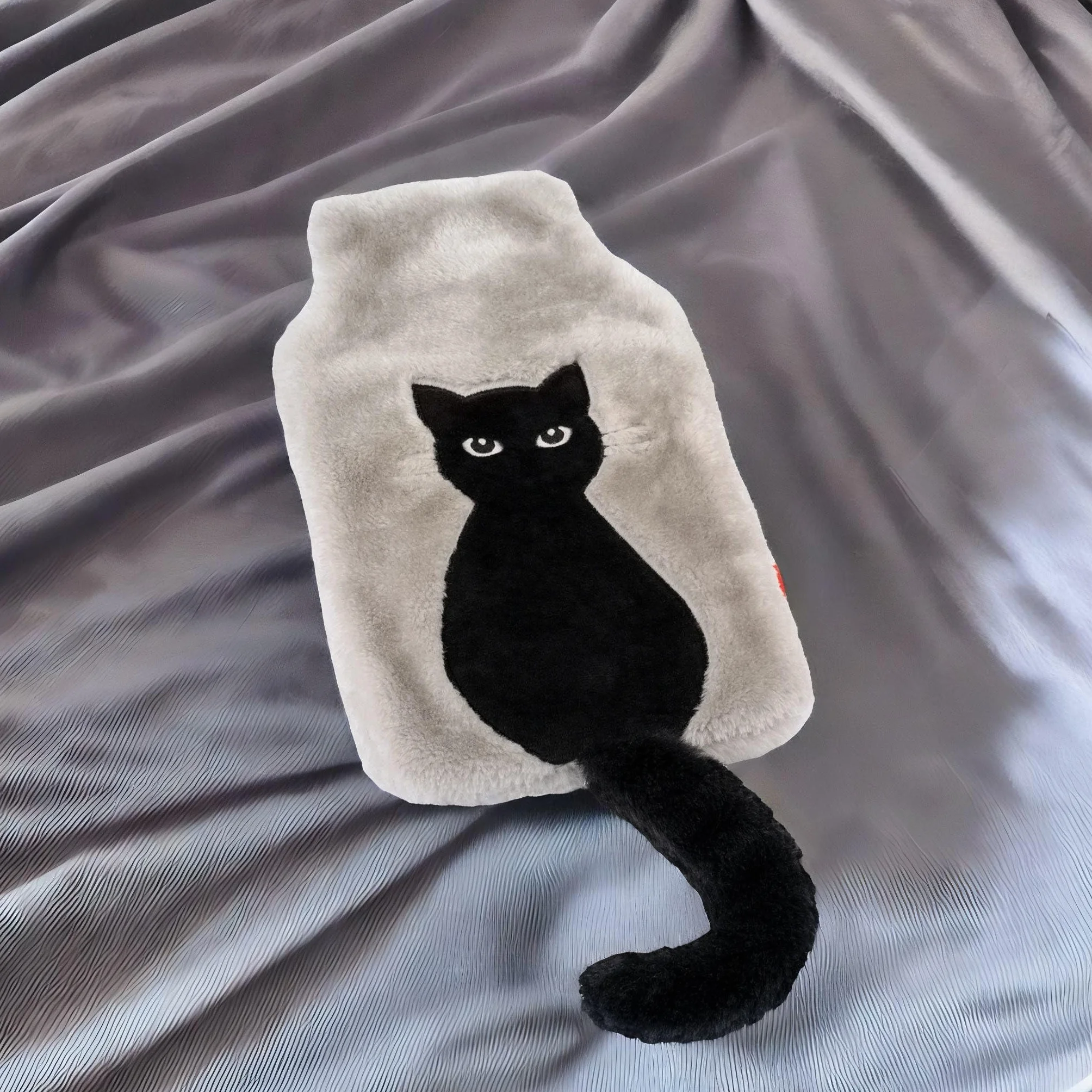 Bouillotte Eau Chaude Anti Colique Bebe Peluche Chat Queue