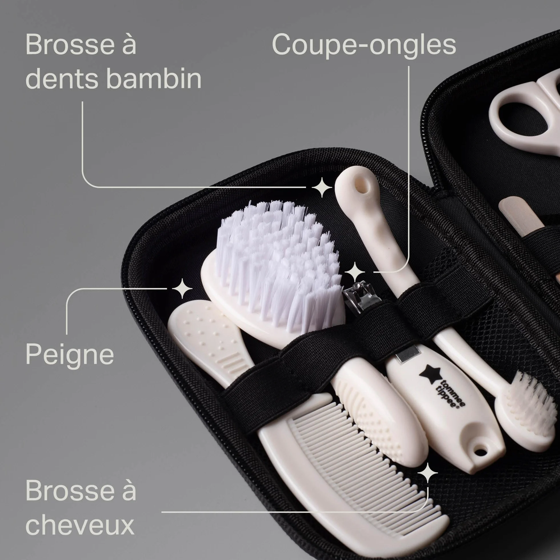 Tommee Tippee Kit de Soin Bébé, Trousse Complète et Transportable, Thermomètre et Ciseaux
