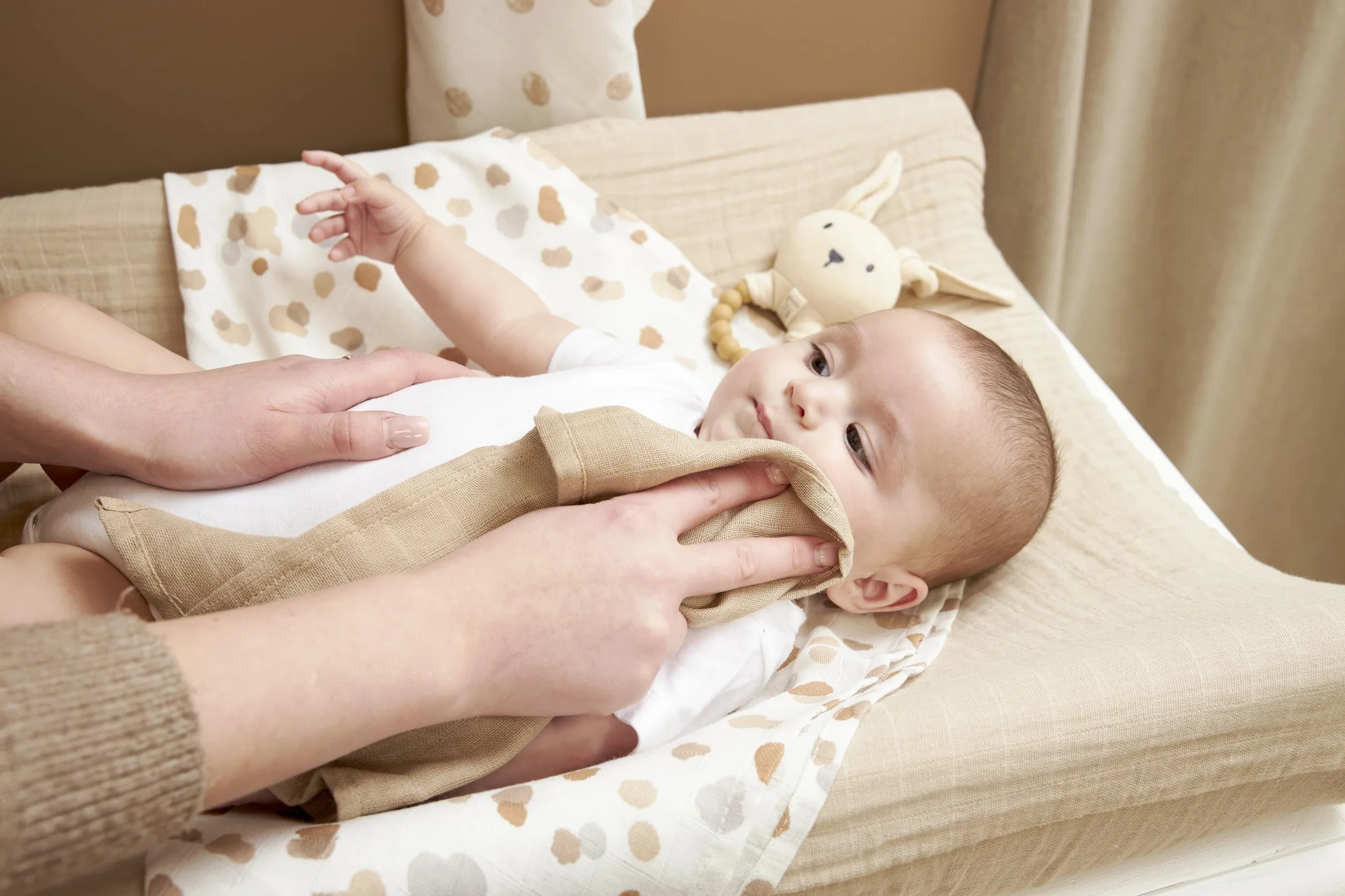 MEYCO Baby Lingettes à cracher 100% Coton 3 pièces Sable