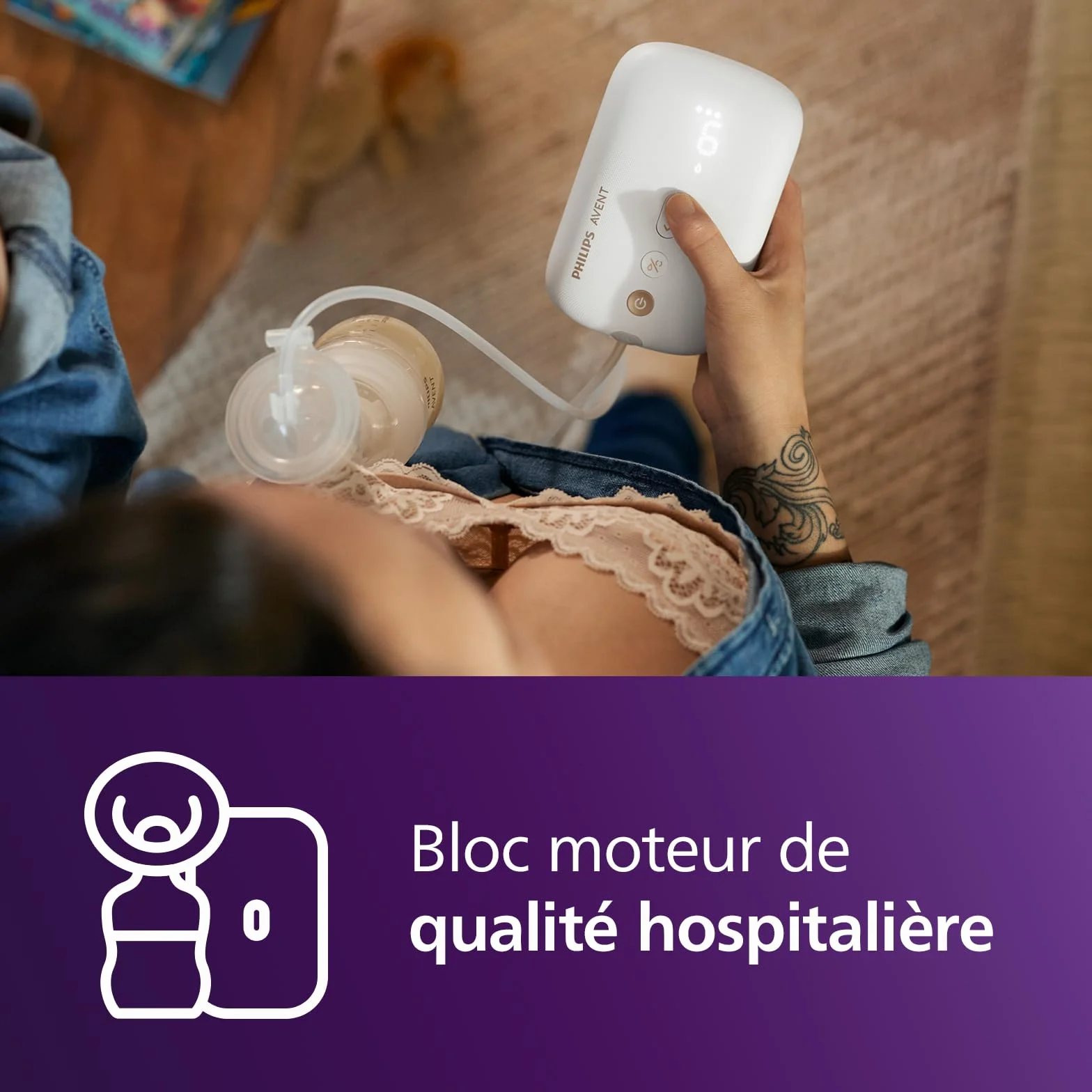 Philips Avent Tire-lait électrique SCF396/31 silencieux rechargeable trousse transport
