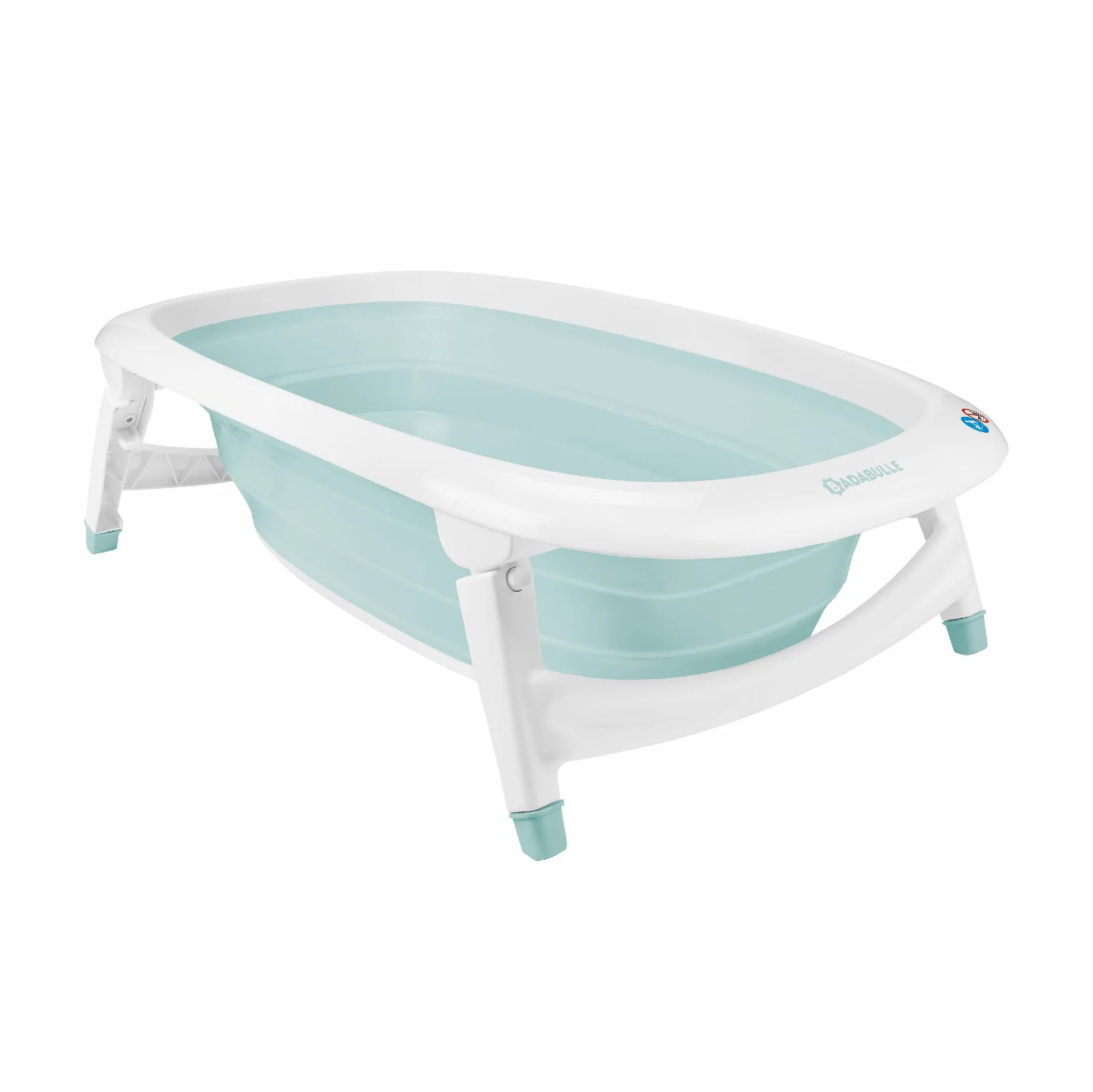 Badabulle Baignoire Bébé Pliable 35L Pieds Antidérapants Bouchon Vidange Témoin Température Poignée Transport Séchage