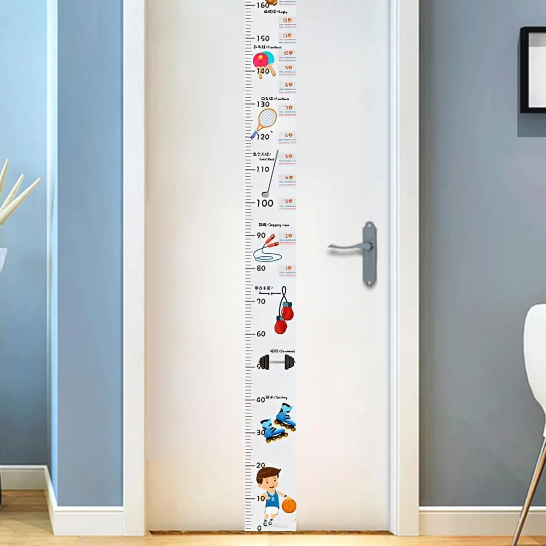 Toise Murale Enfant Sticker Mural Auto-Adhésif Croissance Mesure Hauteur 200x16cm Décoration Chambre