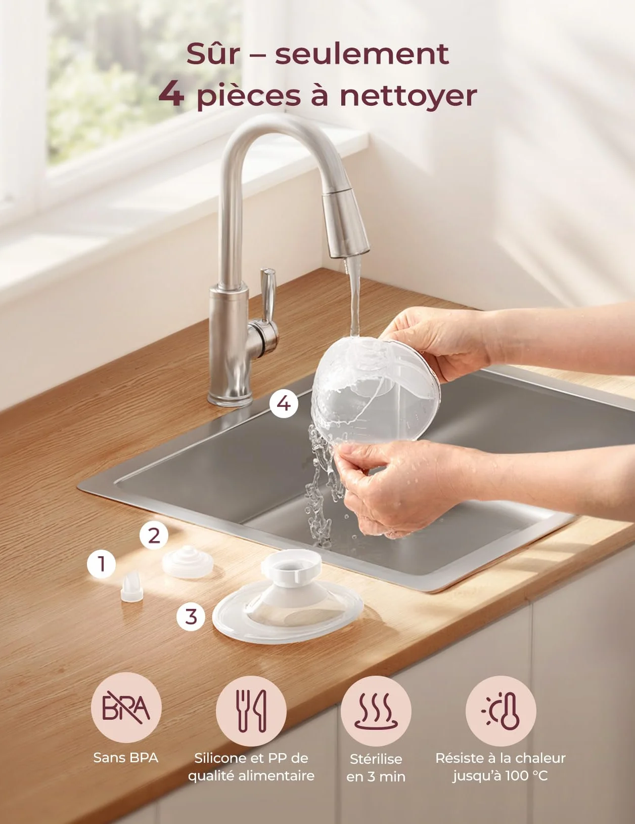 Momcozy M5 Tire-lait Électrique Main Libre, Portable Contrôlé par Application, Sans Fil, 3 Modes 9 Niveaux, Téterelle 24 mm, 2 Pièces