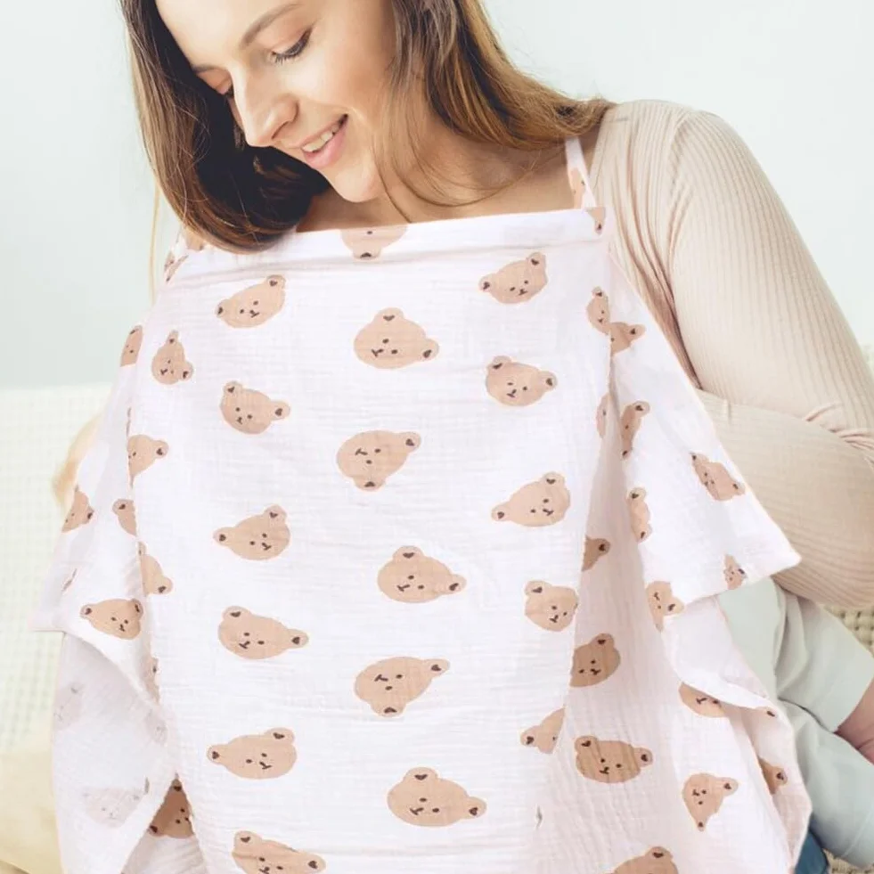 Surakey Couverture Allaitement Bébé en Coton Tablier Mousseline Echarpe Maternité