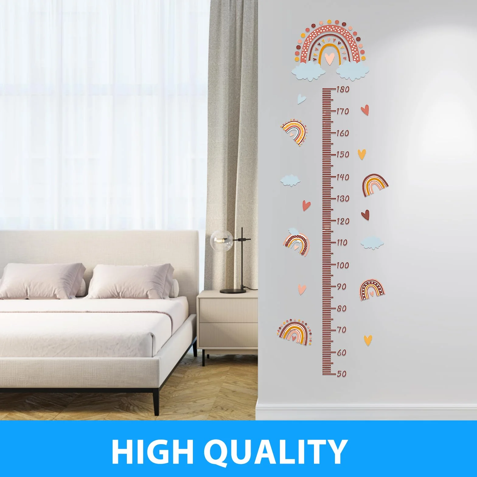Toise Murale Enfant Stickers Muraux YIDM Sticker Mural Auto-Adhésif Imperméable Mesure Hauteur Décoration Chambre