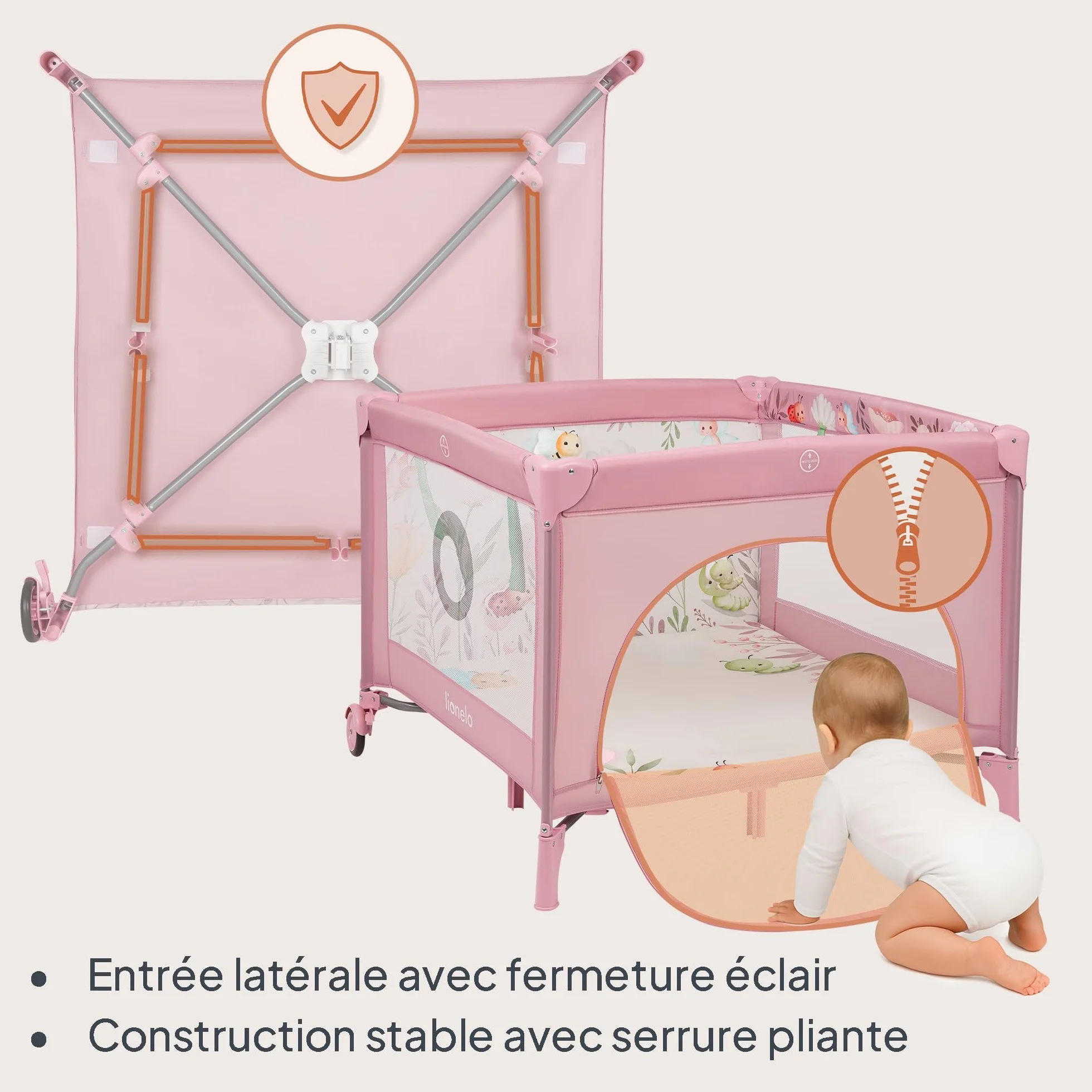LIONELO MILLE PLUS Parc pour bébés 2-en-1 15 kg 0-36 mois Matelas 3D Pliable