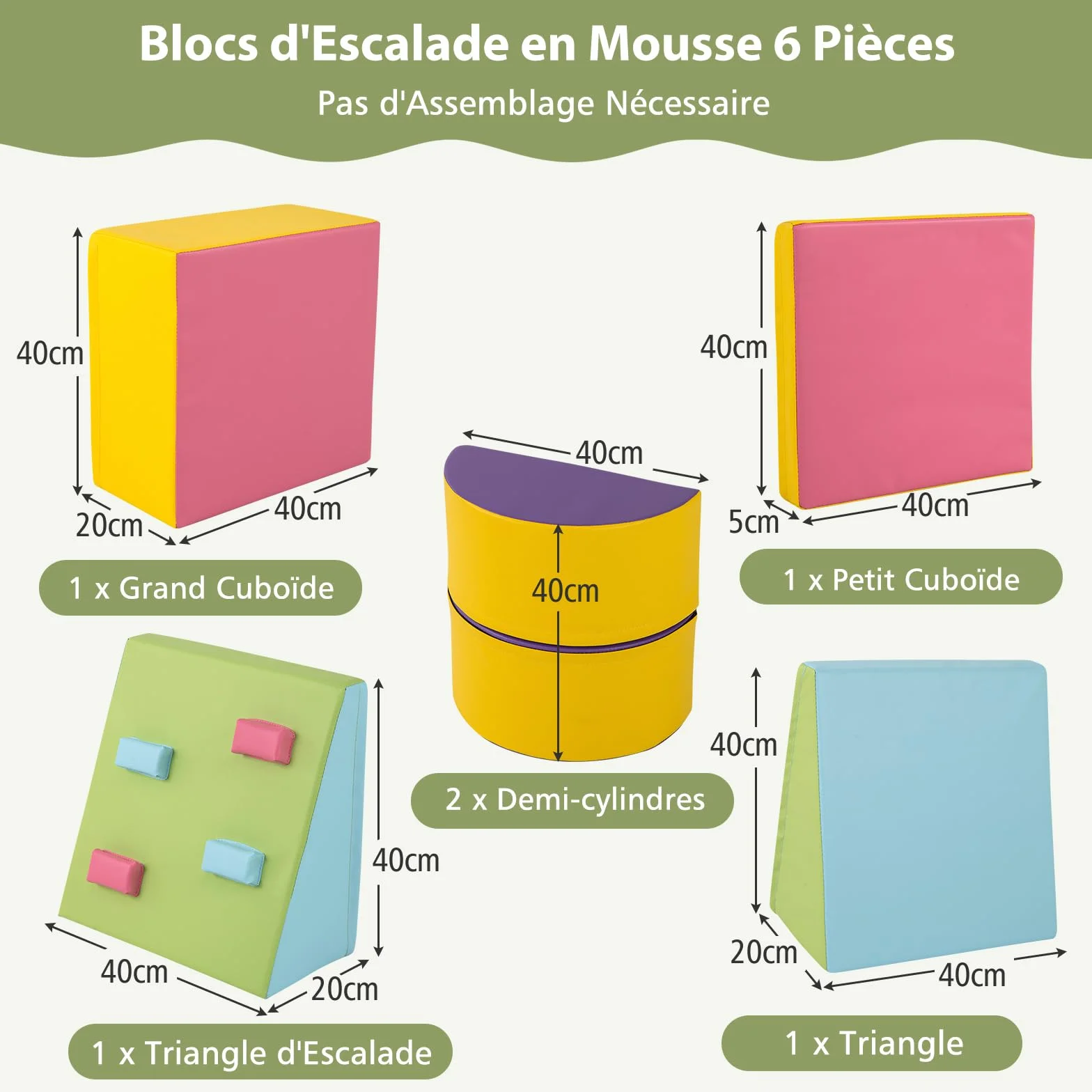 GOPLUS Parcours Motricité Bébé en Mousse EPE, Module Motricité Bébé Différentes Formes & Couleurs, Jouet Montessorri 1 Ans+