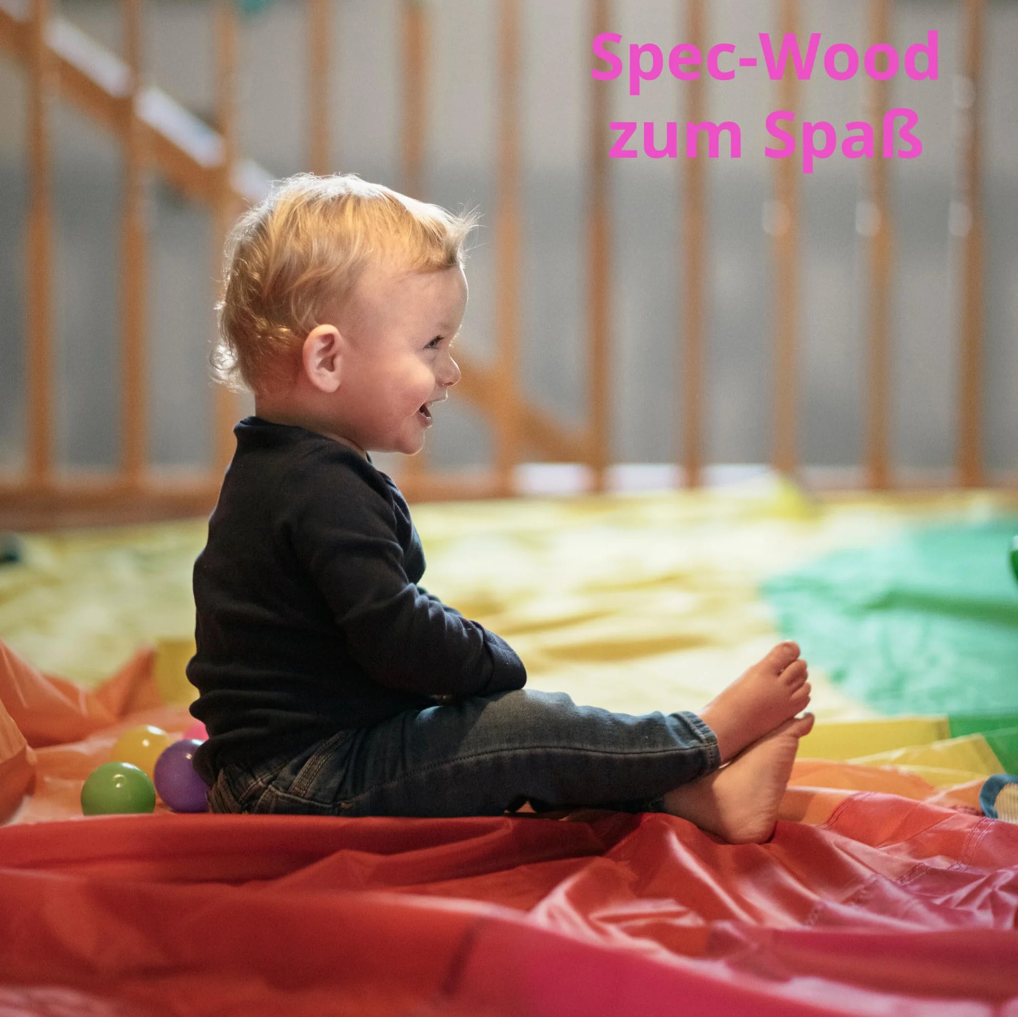 Spec-wood Parc pour bébé pliable en bois de hêtre 92 x 74 cm avec sécurité barrière 6 angles