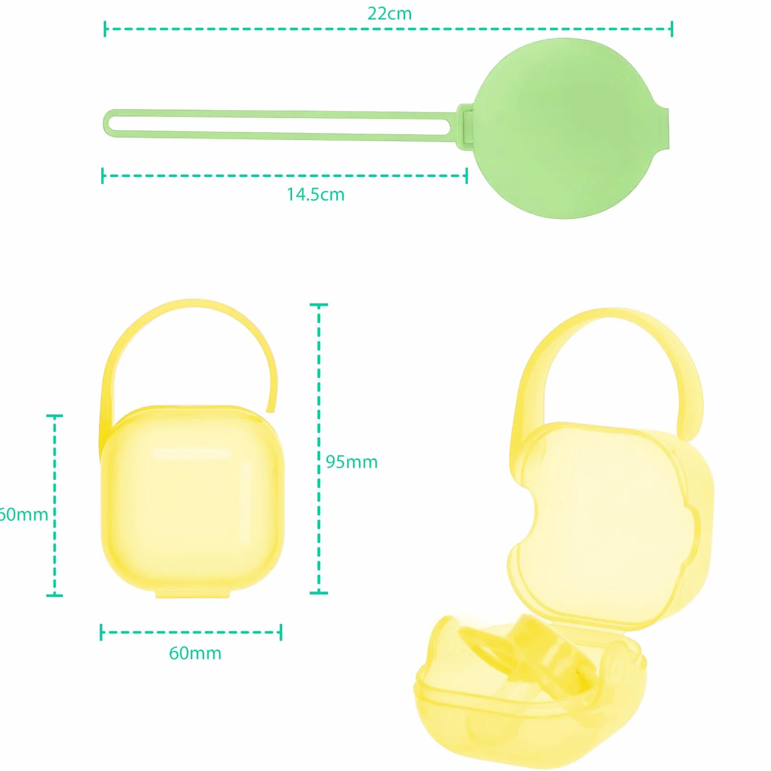 Boîte À Sucettes Bébé 2pcs Silicone Portable Imperméable Sans BPA Voyage