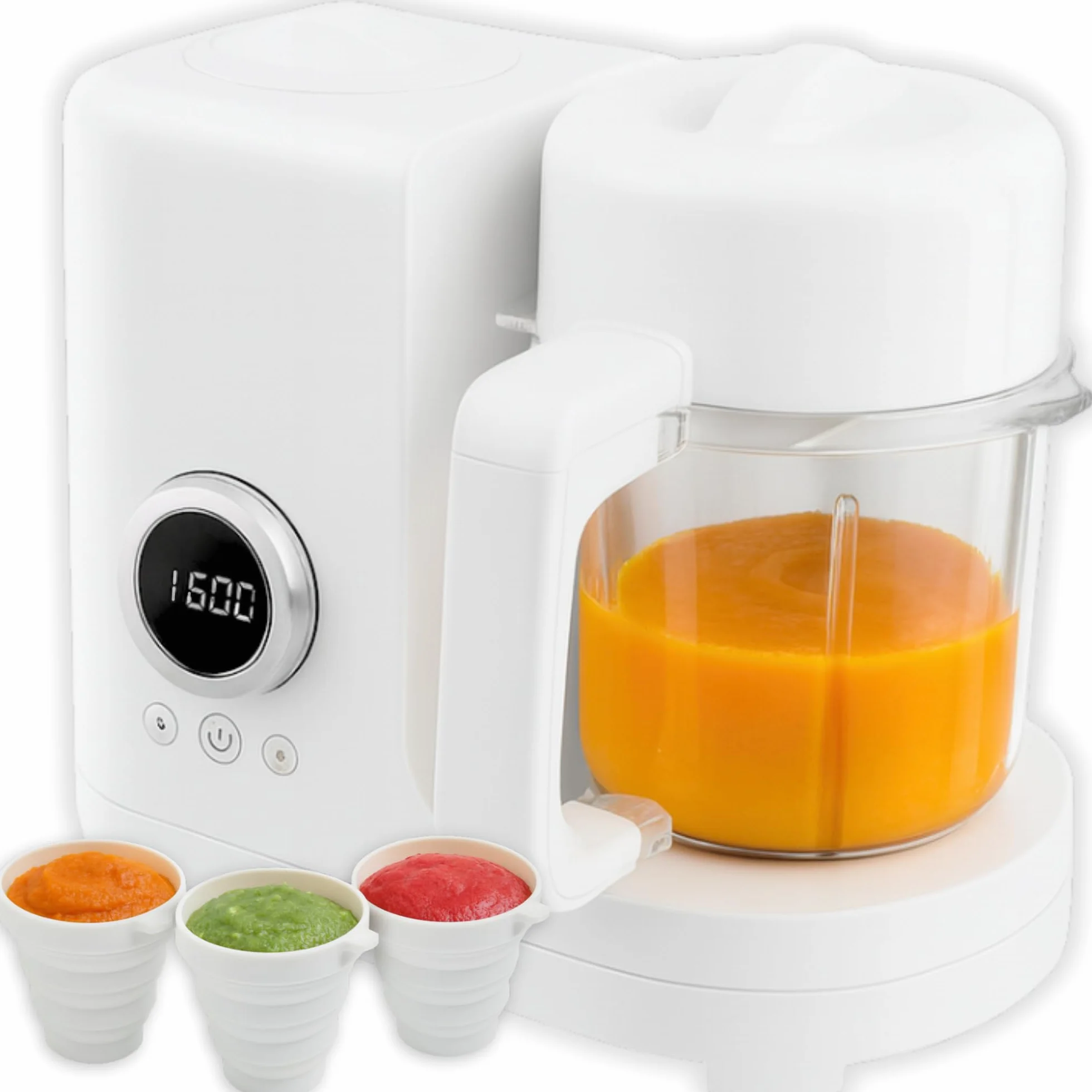 Robot culinaire bébé 6-en-1 cuiseur vapeur mixeur purée bol inox 300 ml sans BPA