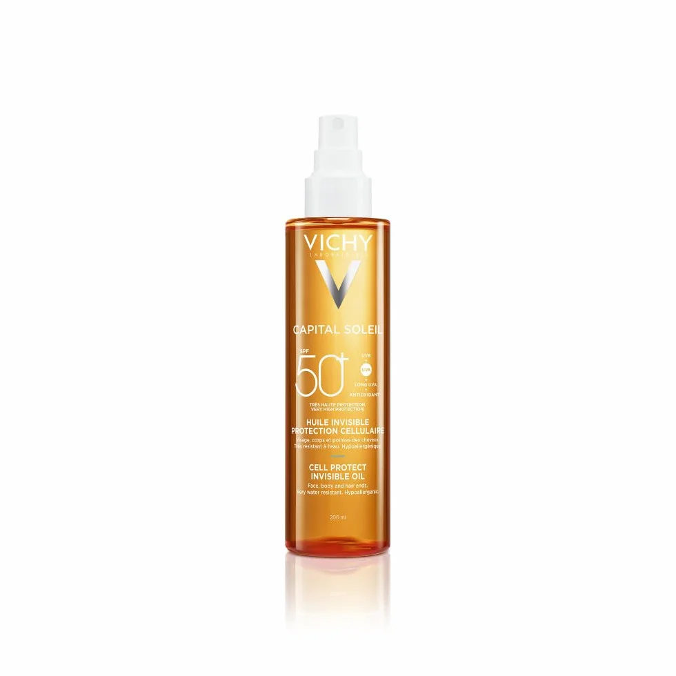 Vichy Capital Soleil Huile Solaire SPF50+ Visage Corps Cheveux 200 ml