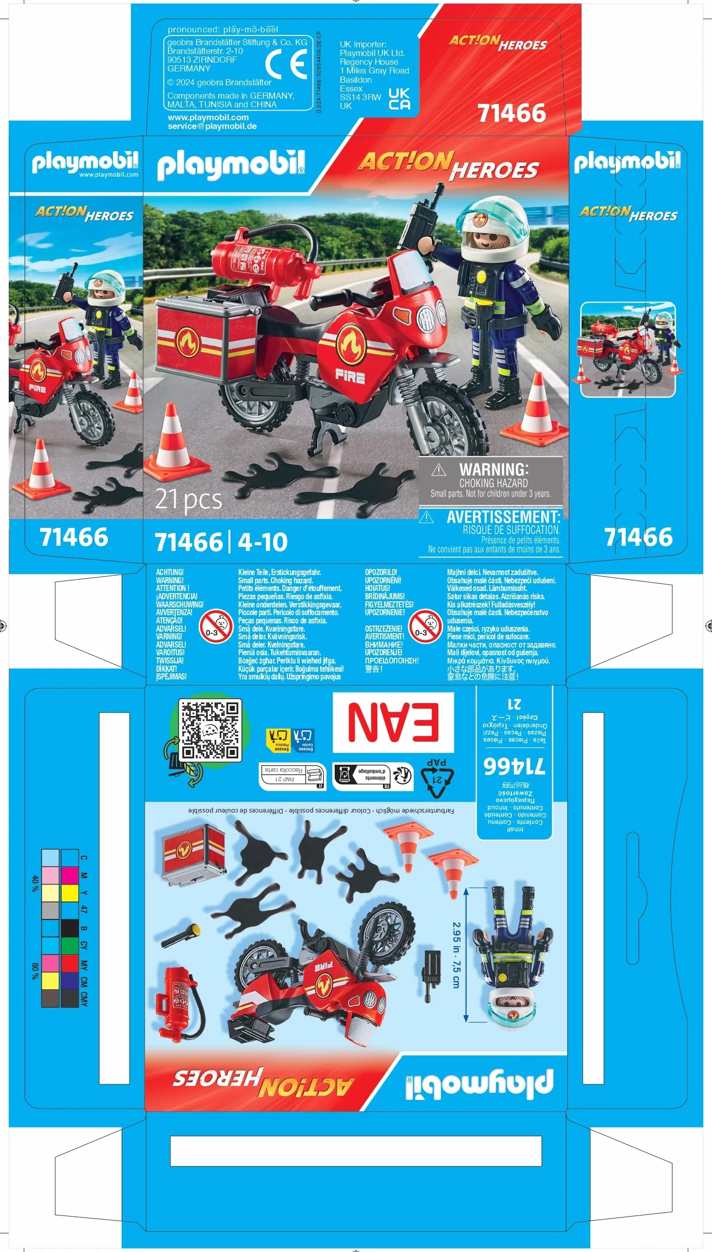 Playmobil 71466 Pompier et Moto - Action Heroes - Ville & Métiers - Dès 4 Ans