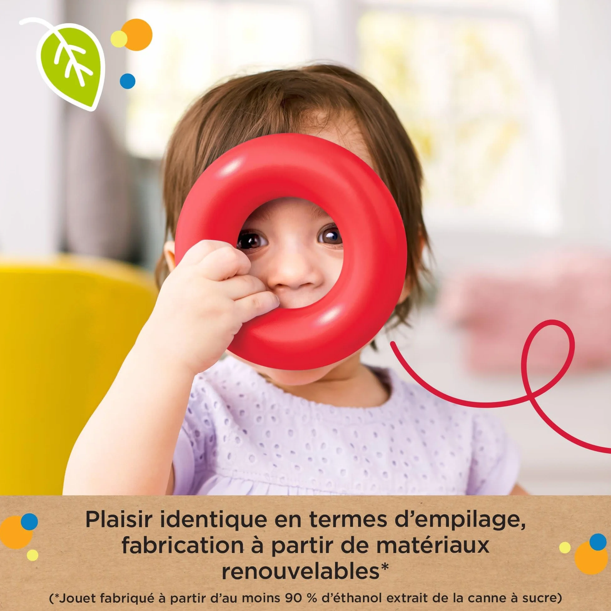 Fisher-Price Pyramide Arc-en-Ciel Culbuto à Empiler 5 Anneaux Colorés Base Mouvante Jouet Bébé 6 Mois HPY92