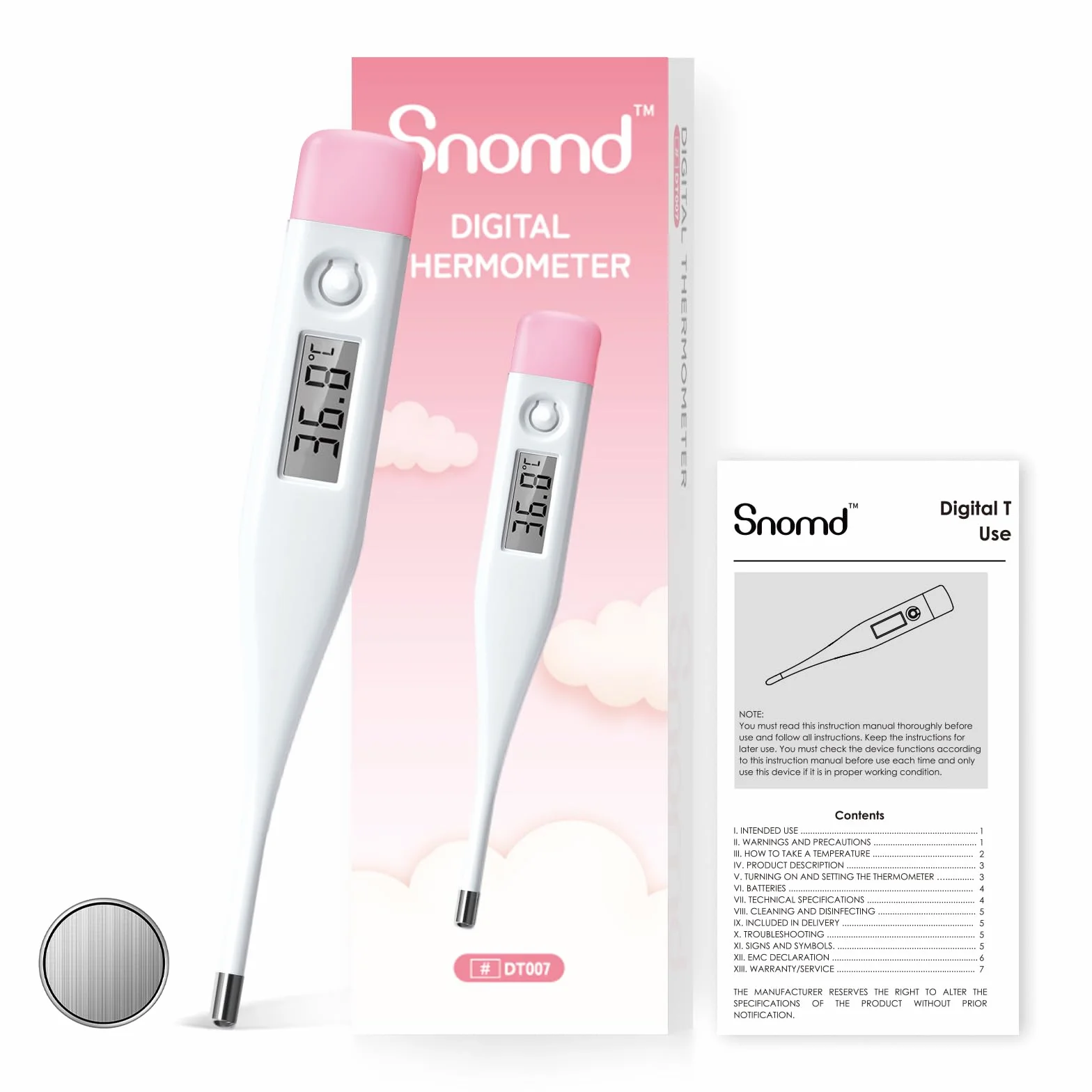 Thermomètre de fièvre numérique bébé enfant adulte médical buccal axillaire rectal avec alarme °C/°F