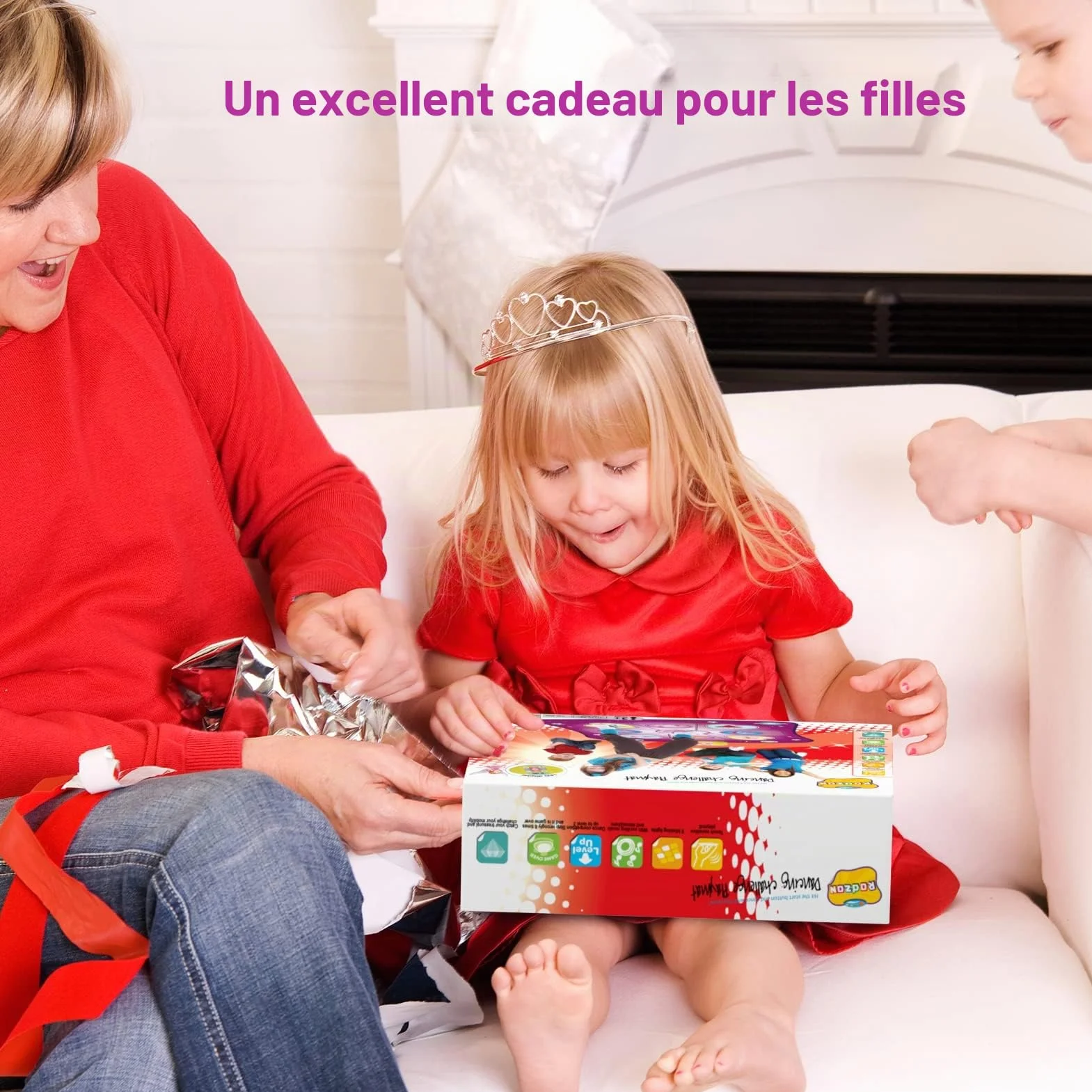 Rodzon Tapis de Danse Musical Enfants 3-8 Ans avec Affichage LED et Musique Intégrée
