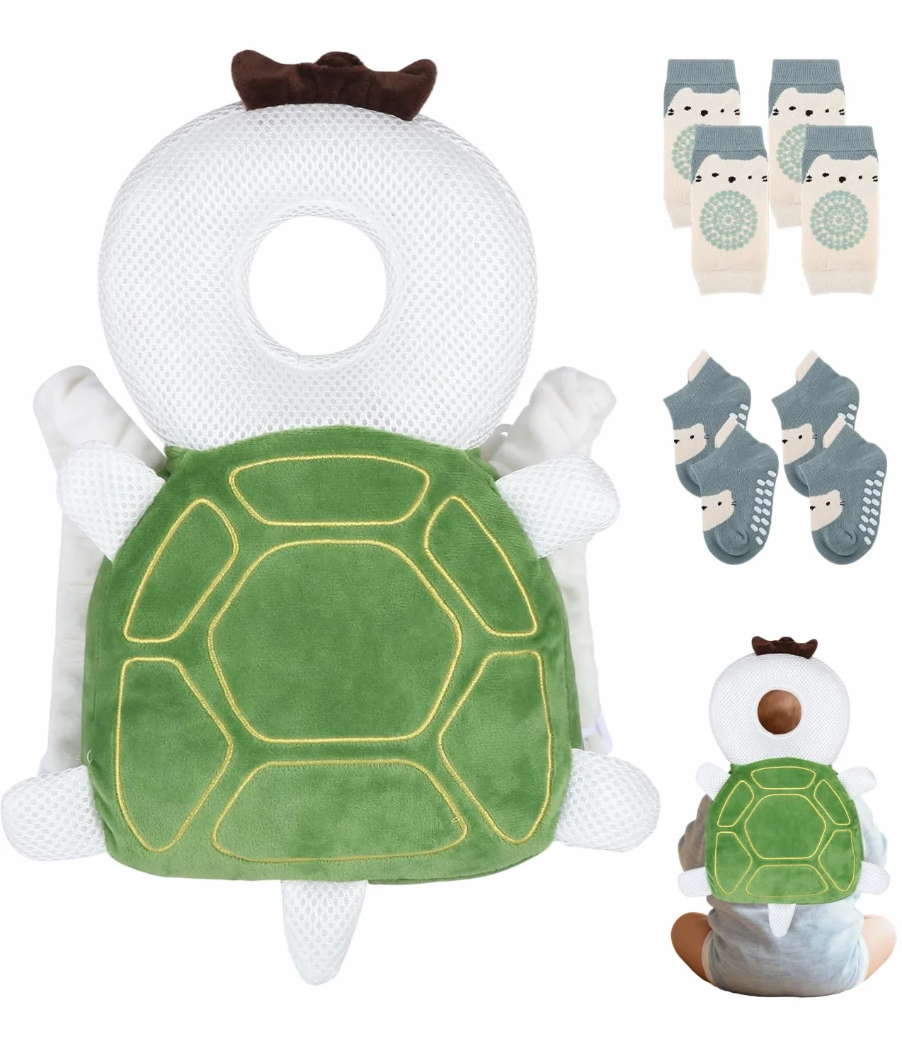 Coussin de Protection de Tête de Bébé Anti Chute, Réglable Casque Anti Choc, Oreiller Soutien 4-24 mois