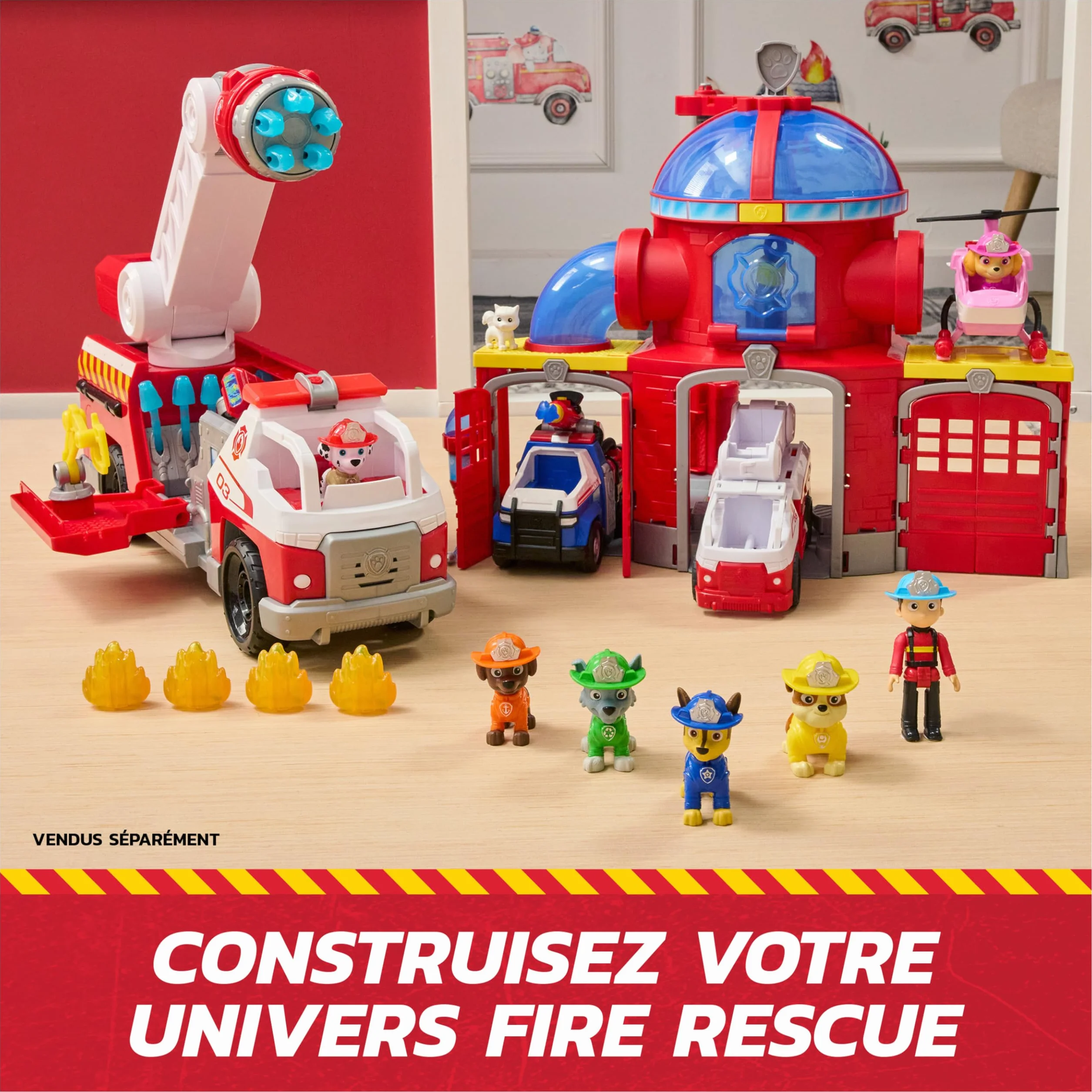 Paw Patrol Pat Patrouille Véhicule Figurine Rocky Fire Rescue Mission Pompiers Voiture Figurine Collectionner Bac Pince Jouet Enfant 3 Ans+