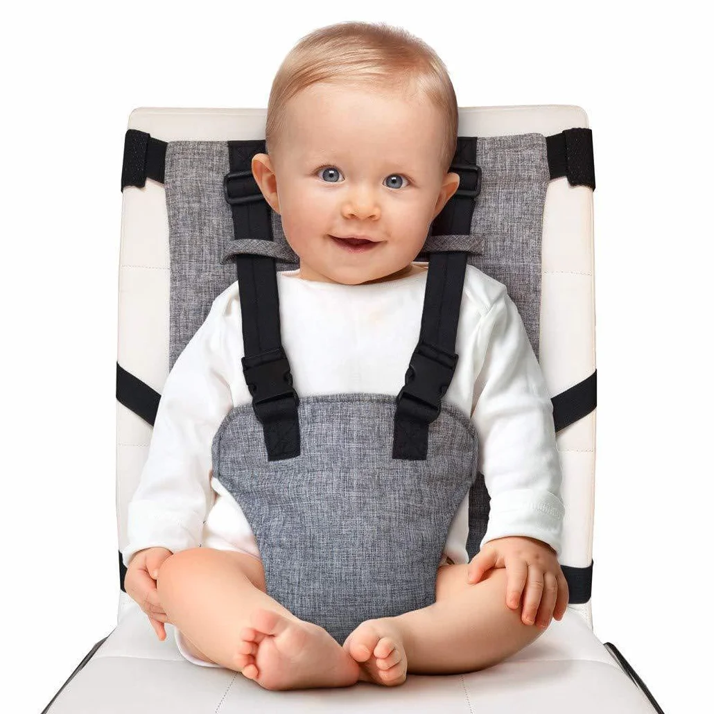 Harnais de Sécurité pour Chaise Haute Bébé Réglable Respirant Voyage Repas