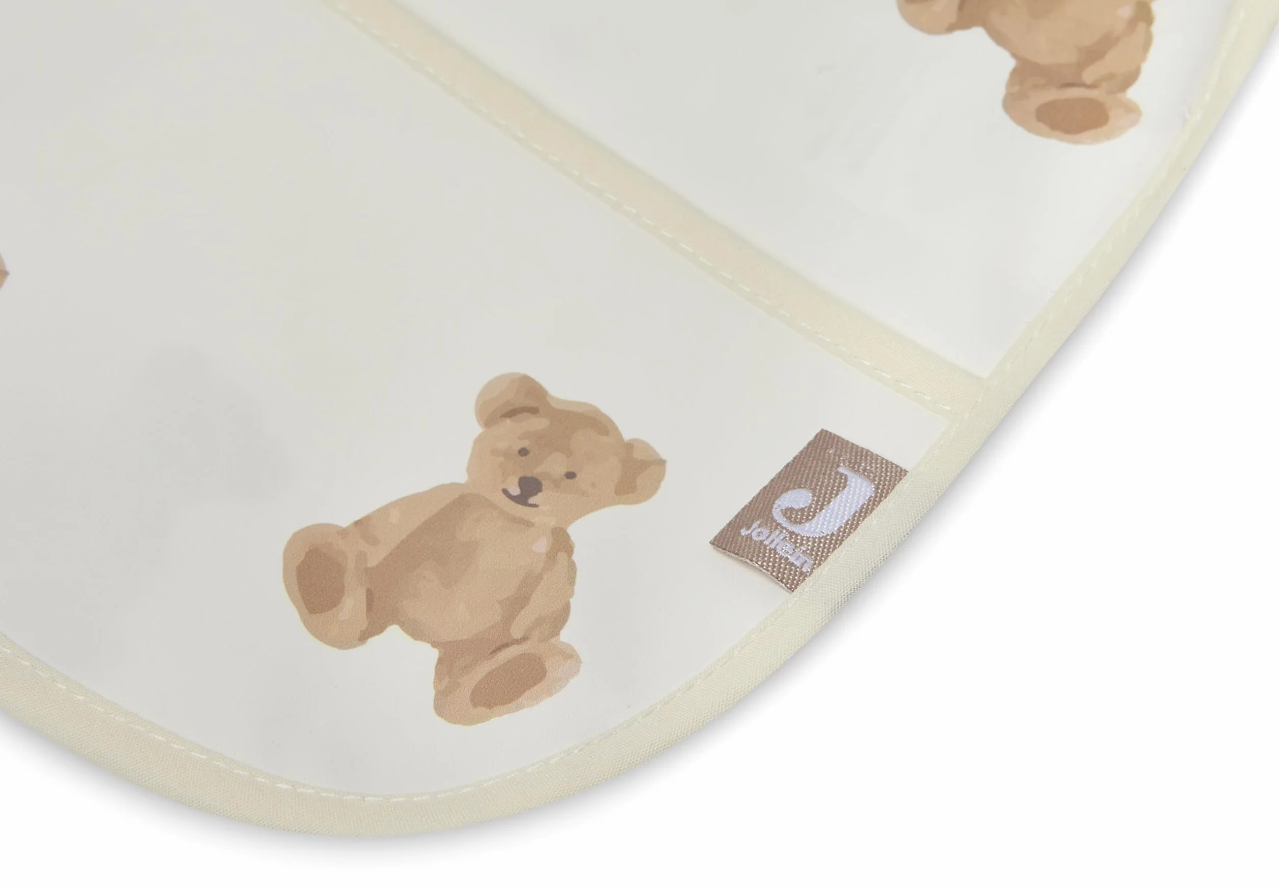 Jollein Bavoir imperméable avec manches Motif ours en peluche Blanc