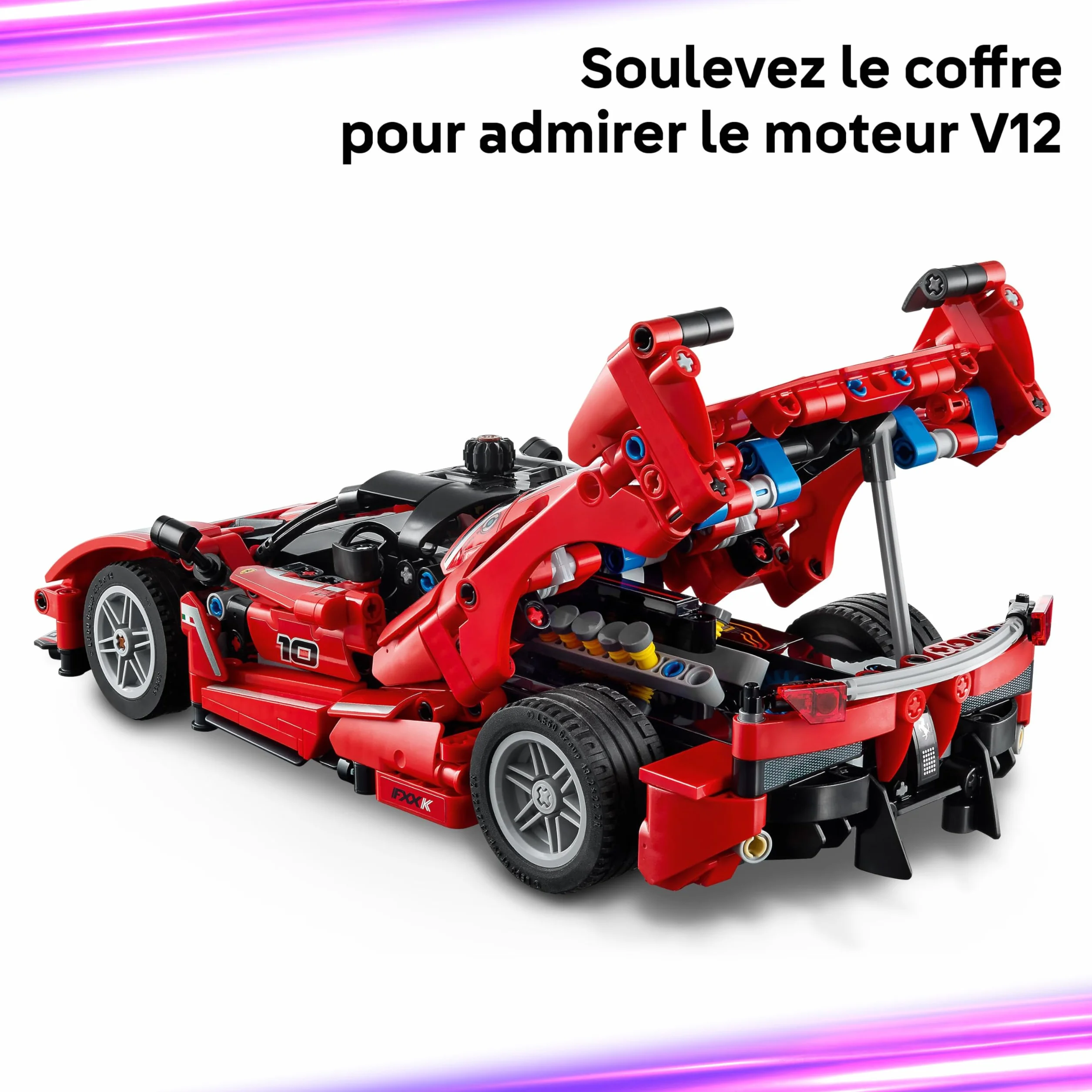 LEGO Technic Ferrari FXX K Voiture de Course Maquette de Construction Moteur V12 Différentiel Pistons Mobiles Cadeau 10 Ans 42212