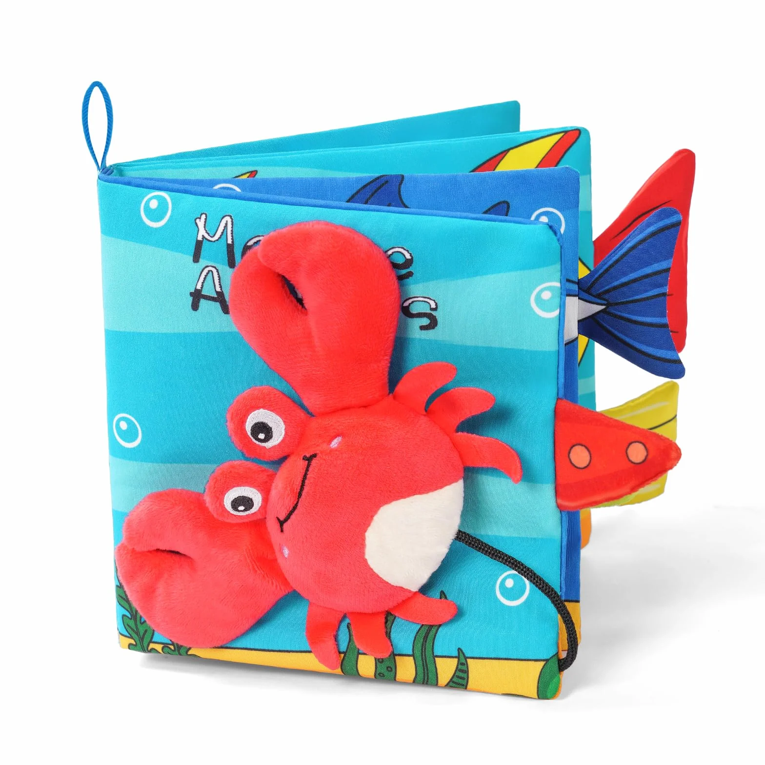 Vicloon Livre Tissu Bébé Eveil Jouet Educatif Animaux Crabe