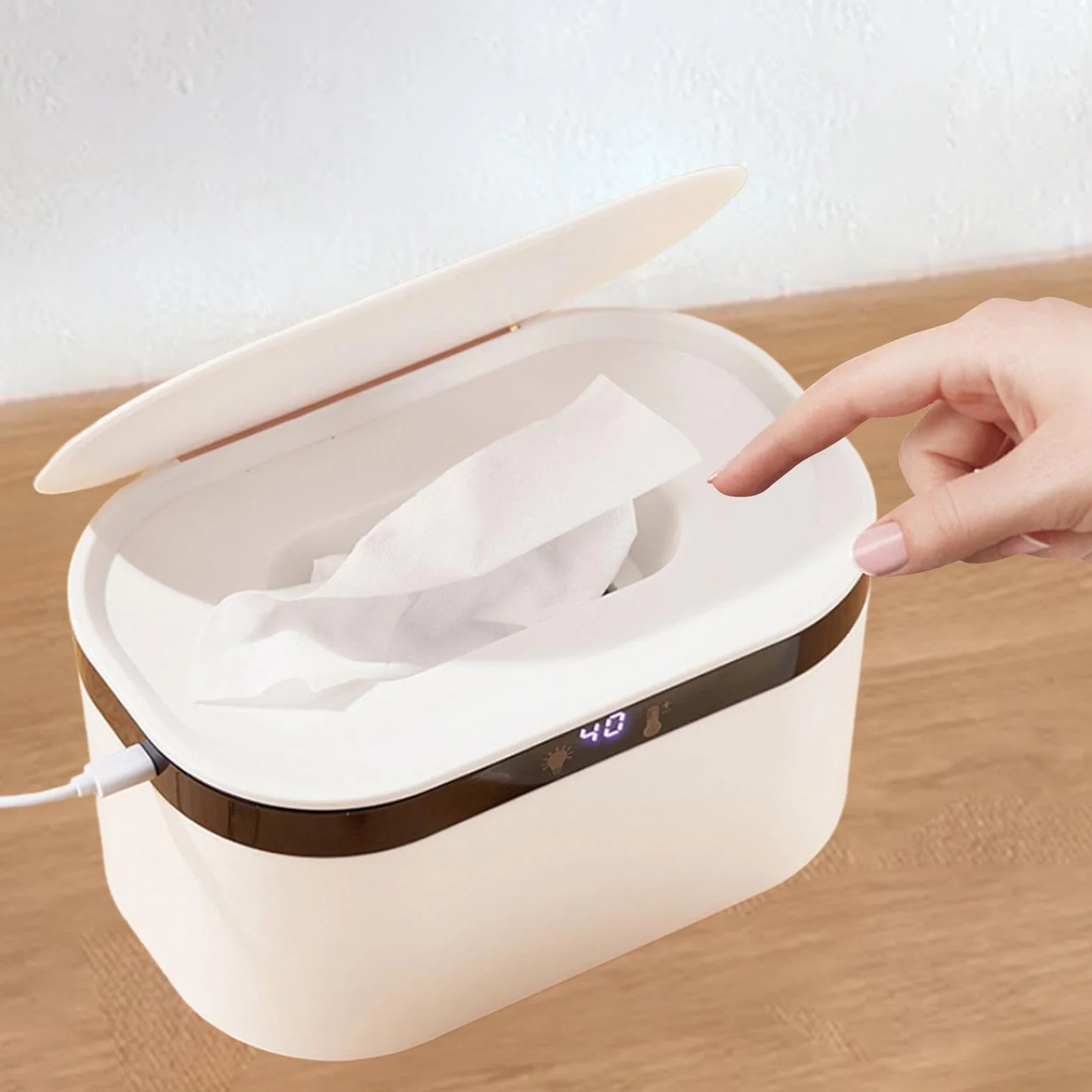Oshhni Chauffe-Lingettes et Distributeur de Lingettes Humides, Thermostat de Chauffage
