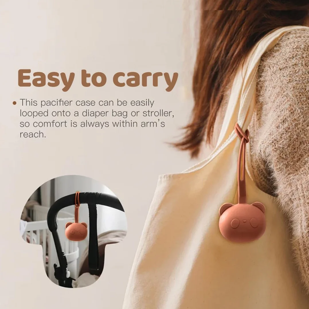Étui Porte-Sucette en Silicone sans BPA, Boite Tétine Bébé pour Voyage, 3 Pièces