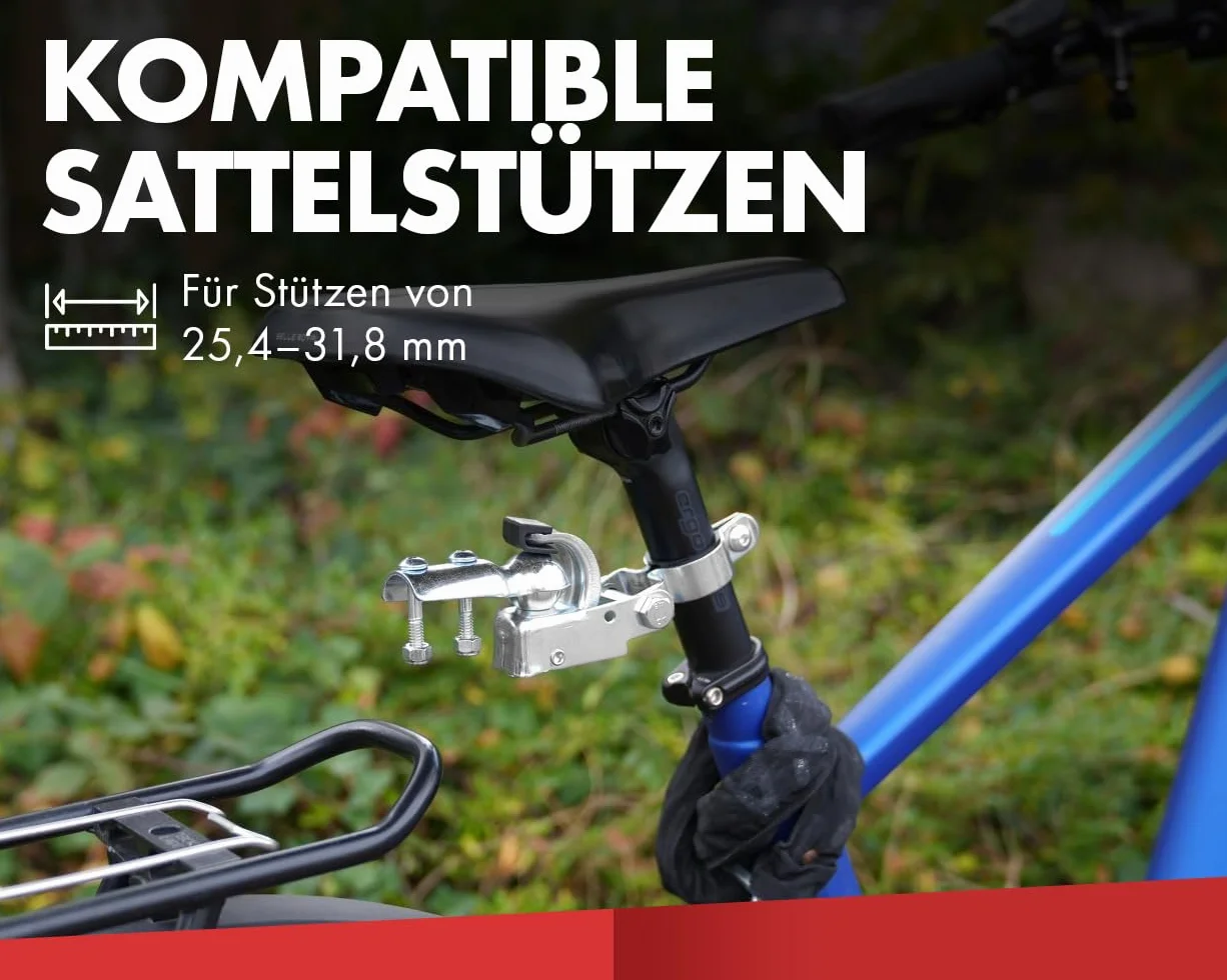 2EXTREME Attache Remorque Vélo Tige de Selle 25,4 31,8 mm Acier Galvanisé Universel