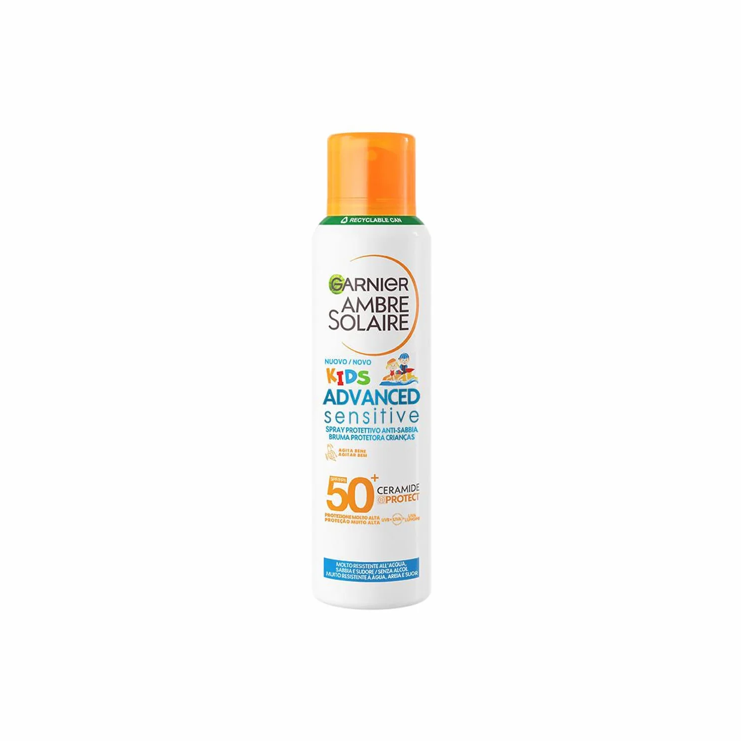 Garnier Ambre Solaire Advanced Sensitive Kids Ceramide Protect Aérosol Anti-sable SPF50+ 150 ml
