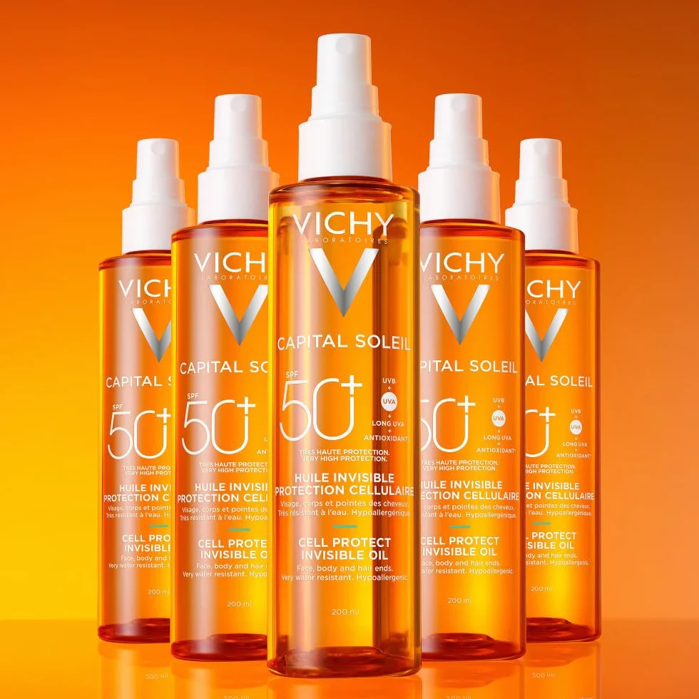 Vichy Capital Soleil Huile Solaire SPF50+ Visage Corps Cheveux 200 ml