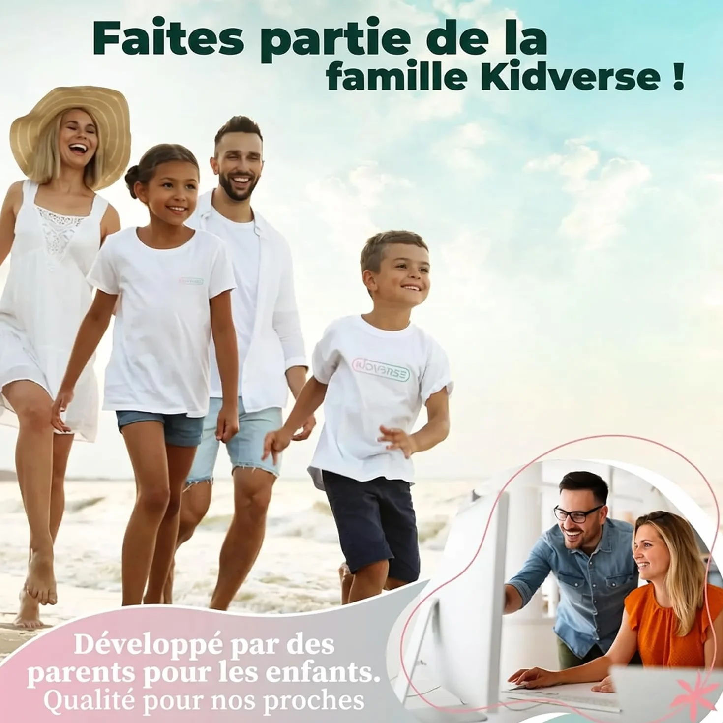 KIDVERSE Couche de Bain Bébé 0-3 Ans Réglable Réutilisable Lavable avec Pochette Fille Garçon