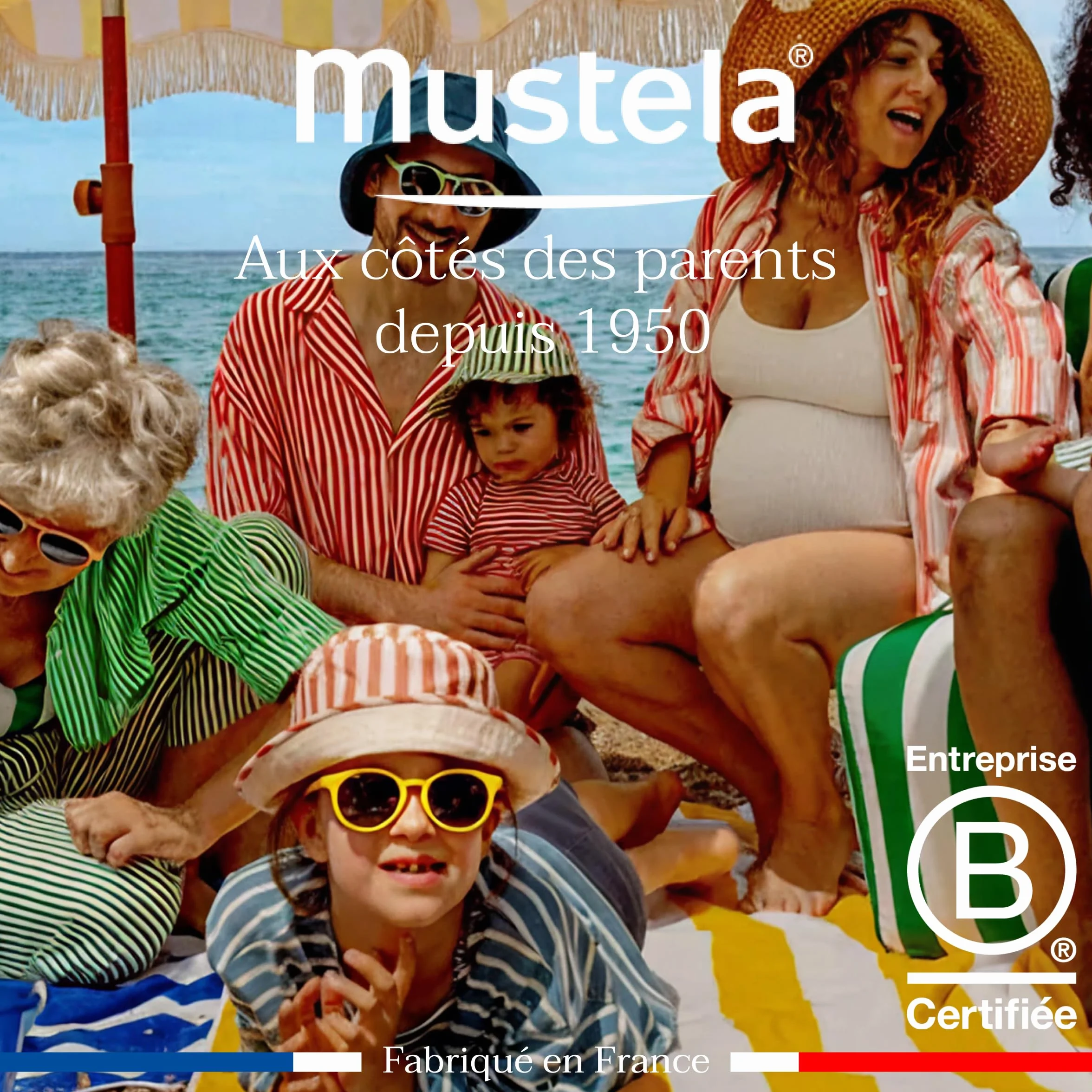 Mustela Spray Solaire Haute Protection SPF 50 Avocat Bio Famille Naissance Résistant Eau Sable