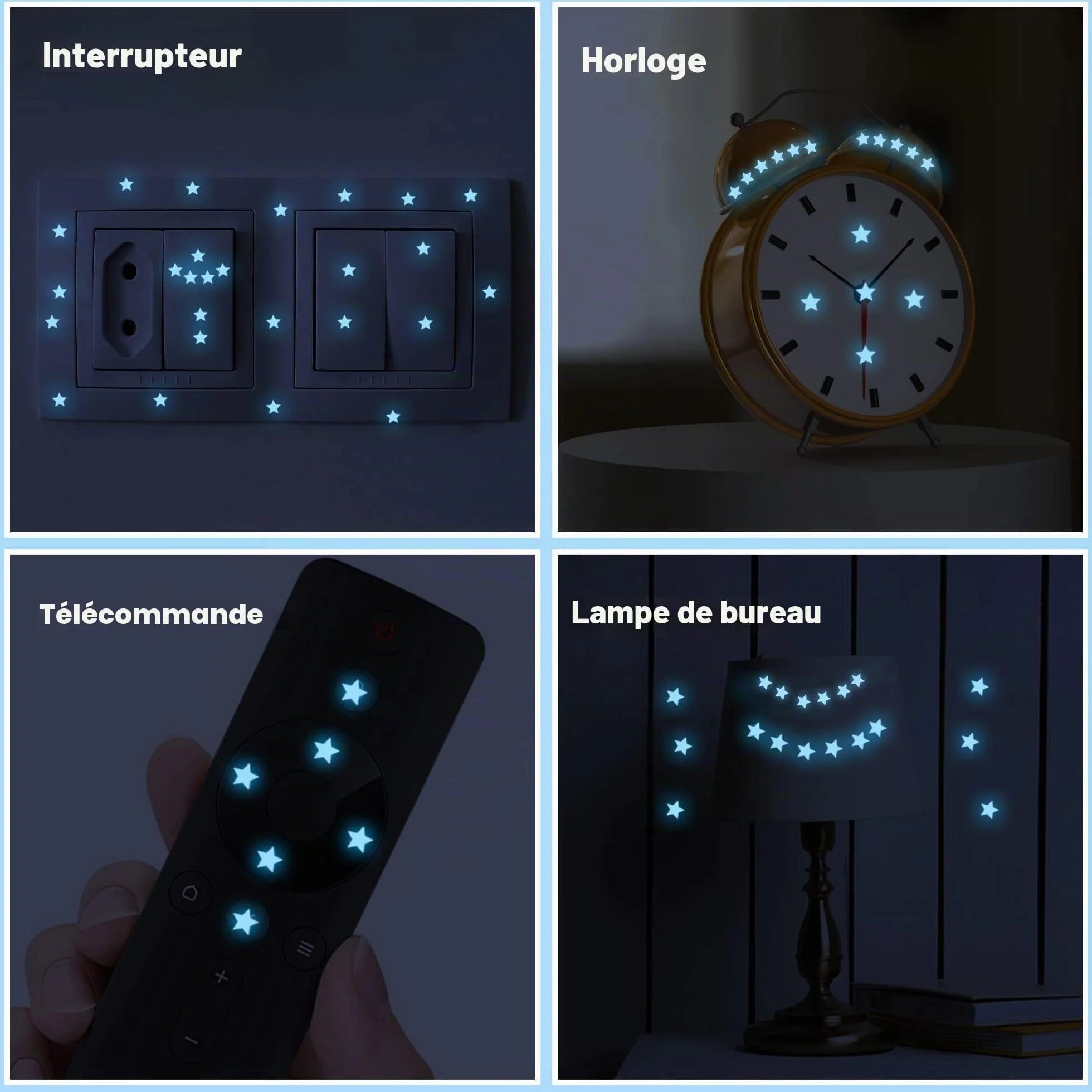 431 Pièces Autocollant Mural Étoiles Fluorescentes Phosphorescentes pour Décoration Chambre Enfants