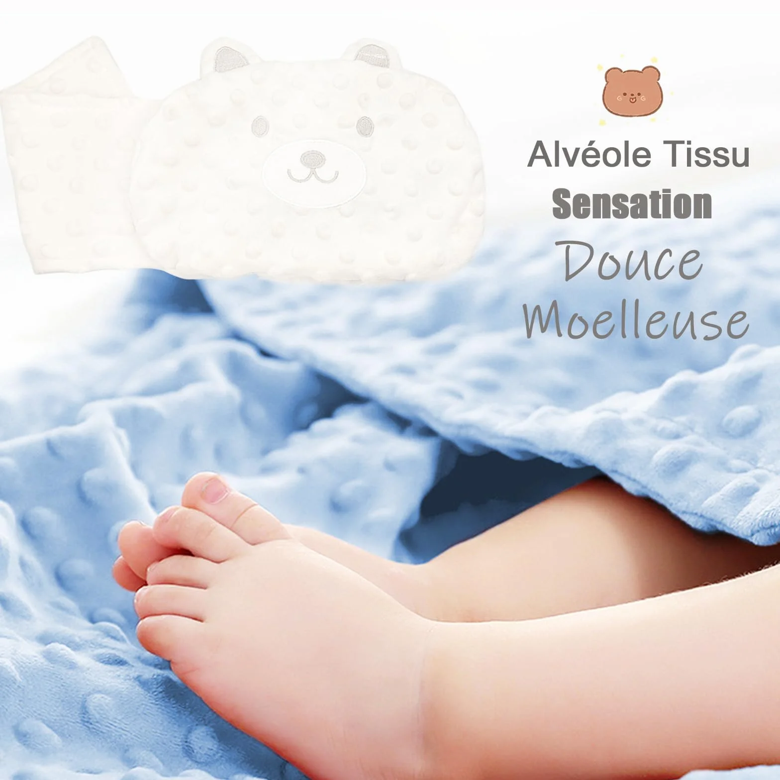 Bouillotte Bebe Anti Colique Ceinture Peluche Coussin Chauffant Micro Onde Rembourrage Naturel CE