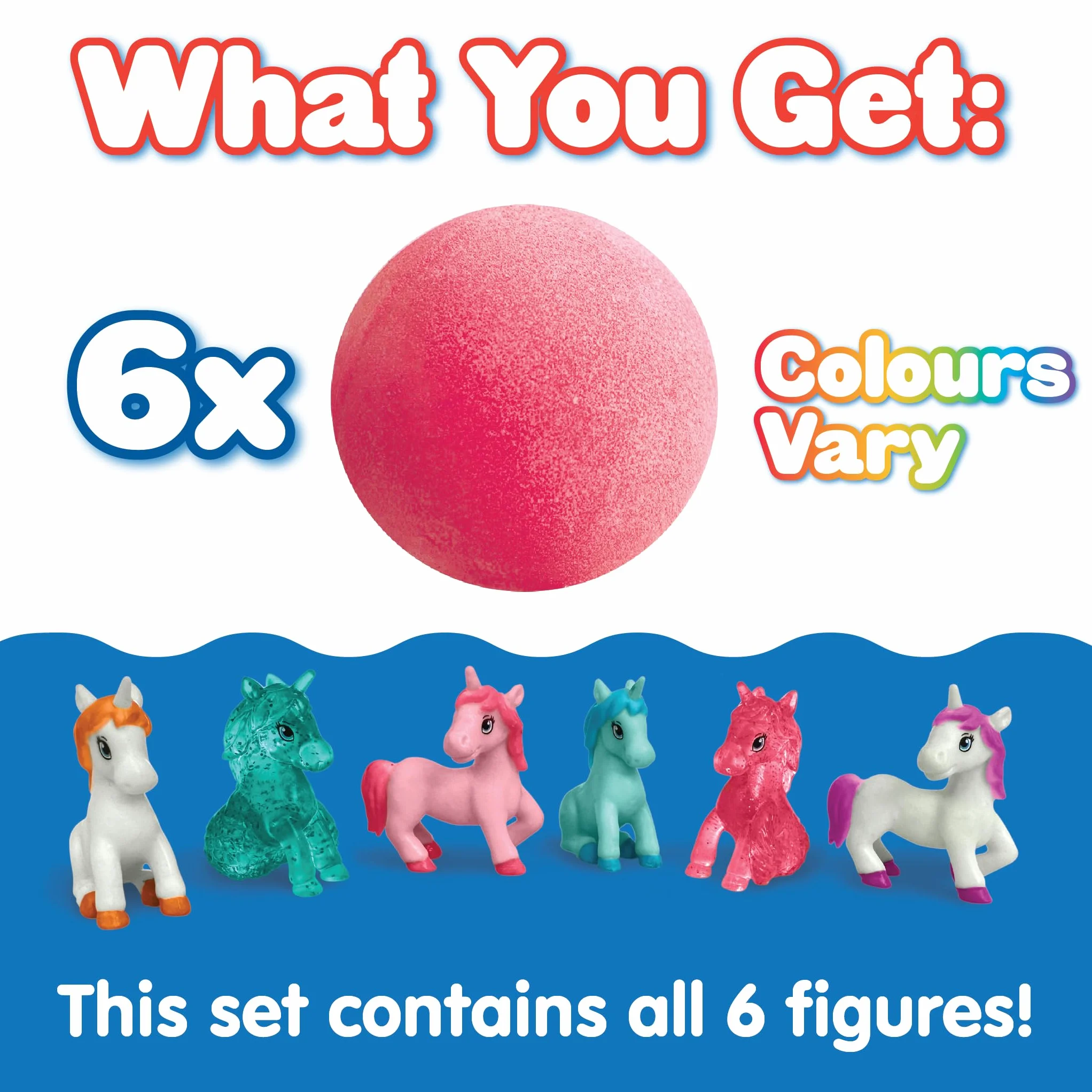 Lot de 6 Grandes Bombes de Bain Surprise Licorne avec Jouets Inclus, Coffret Cadeau Baff Bomb Effervescent