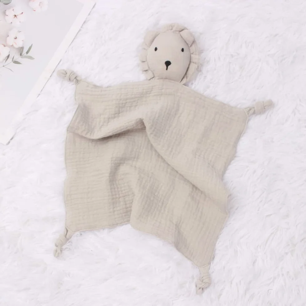 Peluche doudou panda lion éléphant mousseline jouet bébé cadeau naissance