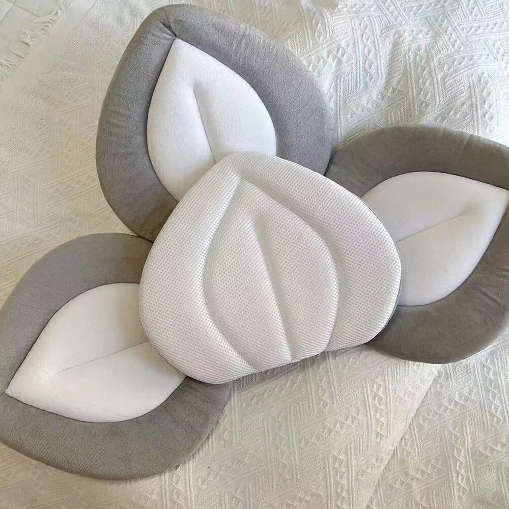 Coussin de Bain Bébé 80cm, Siège de Bain en Maille, Tissu Doux, Blanc
