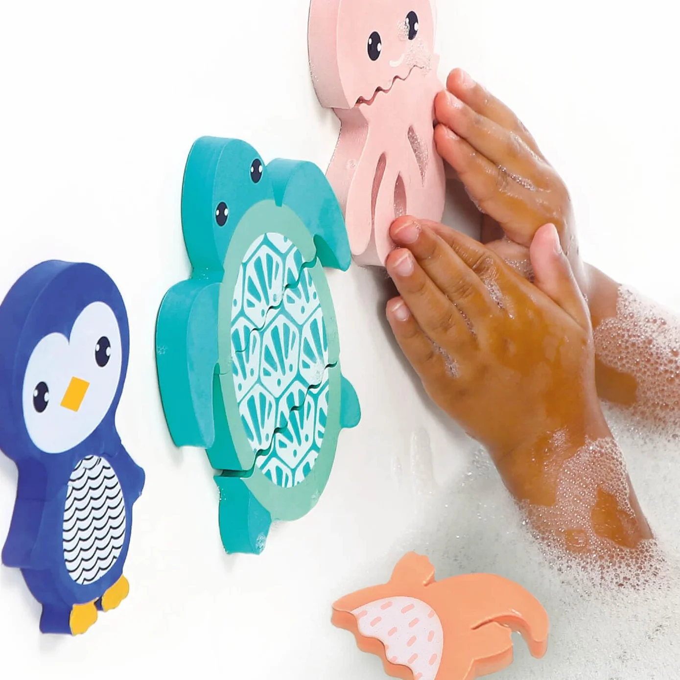 LUDI Mix & Match Jouet De Bain 4 Animaux en Mousse À Assembler Flottantes Dès 10 Mois