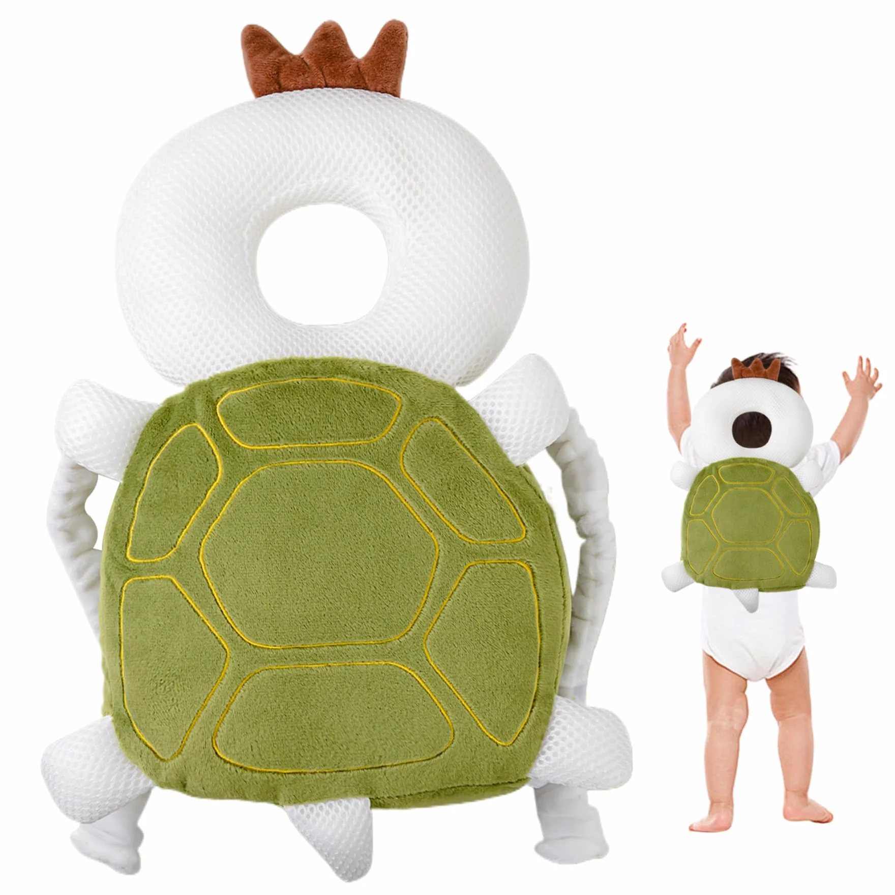 Sac à dos mignon Breatte de protection de tête en peluche avec sangle poitrine pour bébé marche