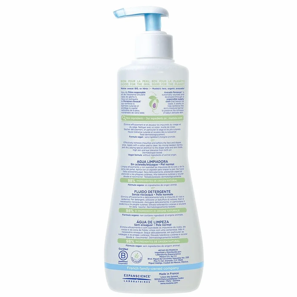 Mustela Physiobébé Fluide Nettoyant sans Rinçage 500 ml